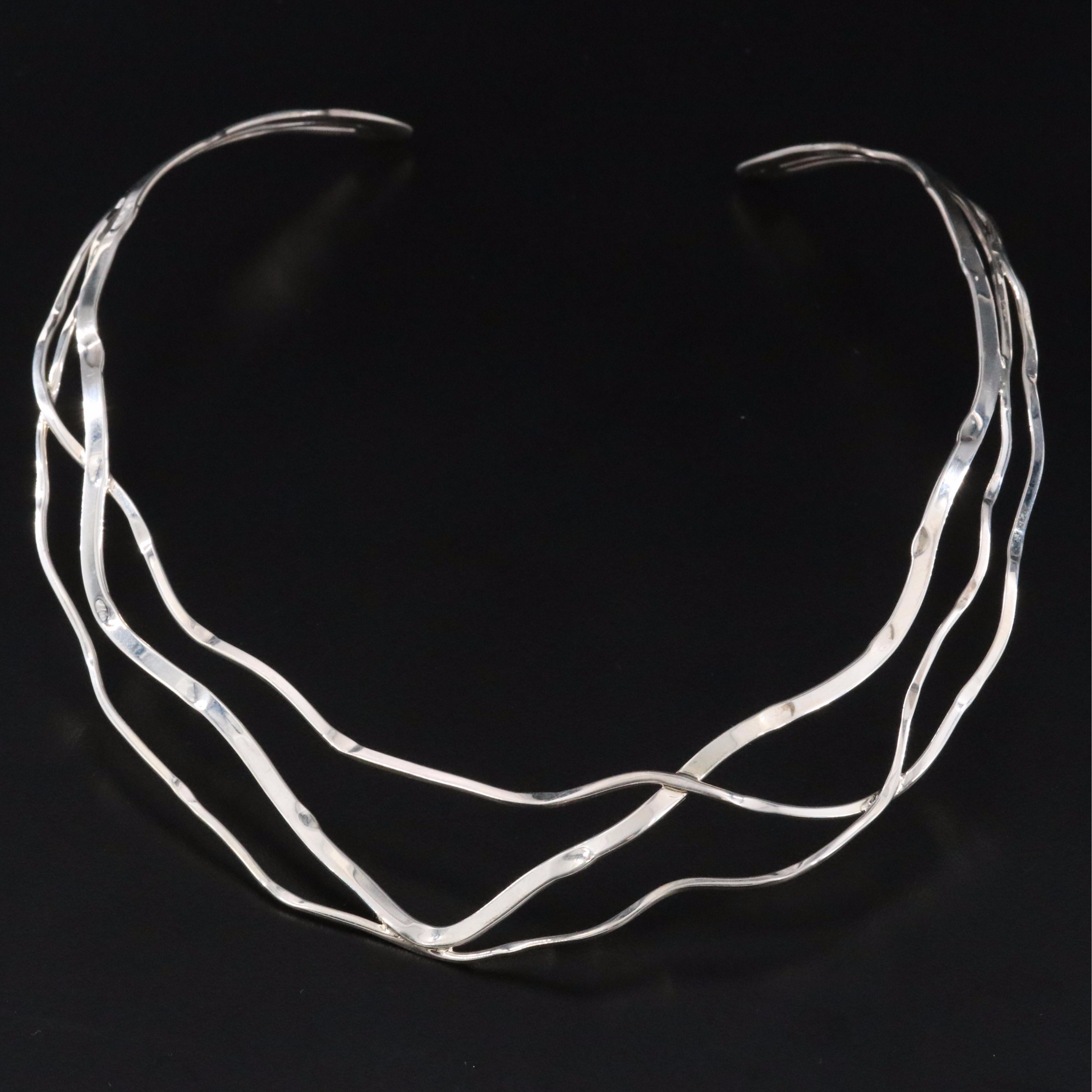 Sterling Wave Collar Necklace