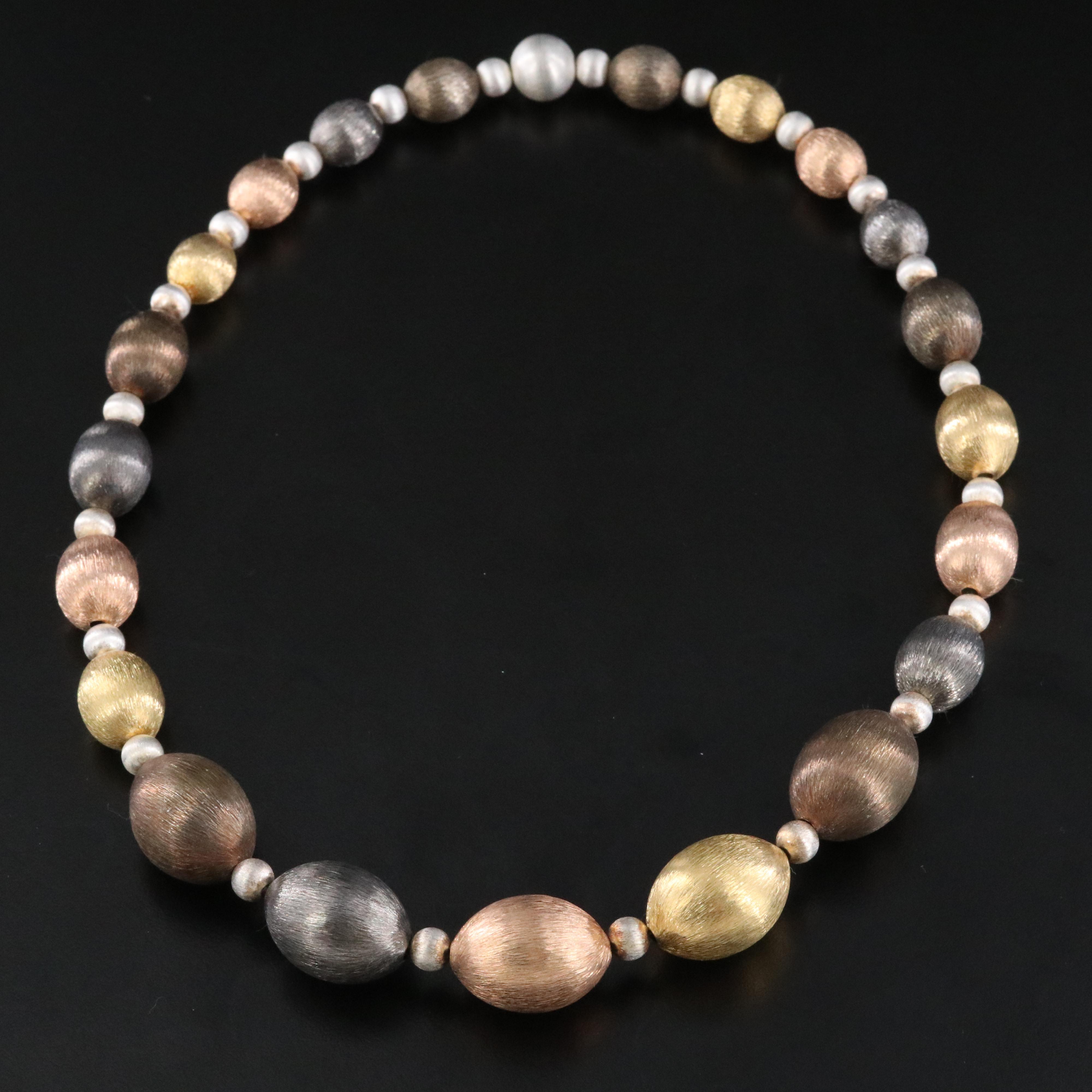 Sterling Quinta-Color Graduated Necklace