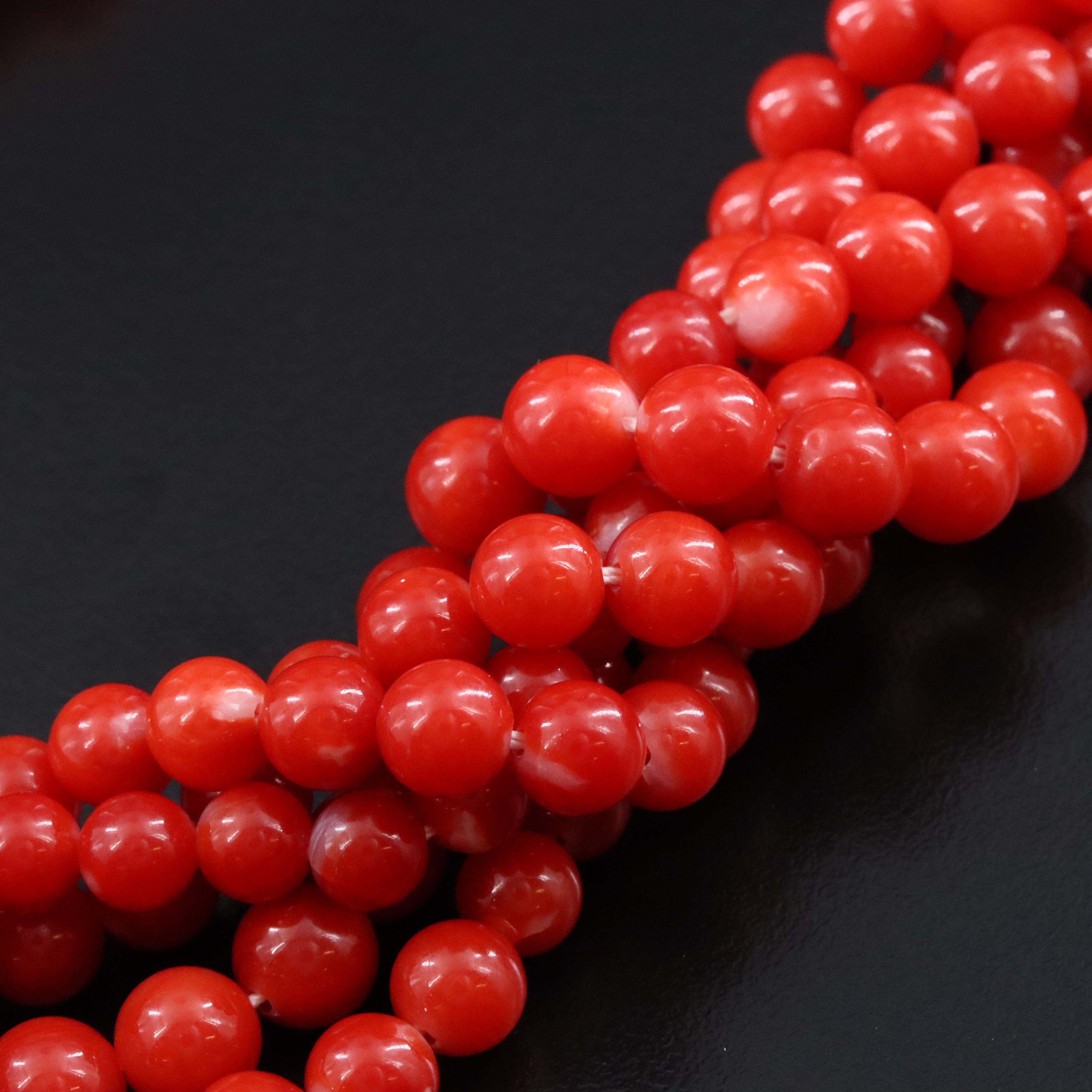 18K Coral, Sapphire, and 6.35 CTW Diamond Sakura Carved Cherry Blossom Necklace