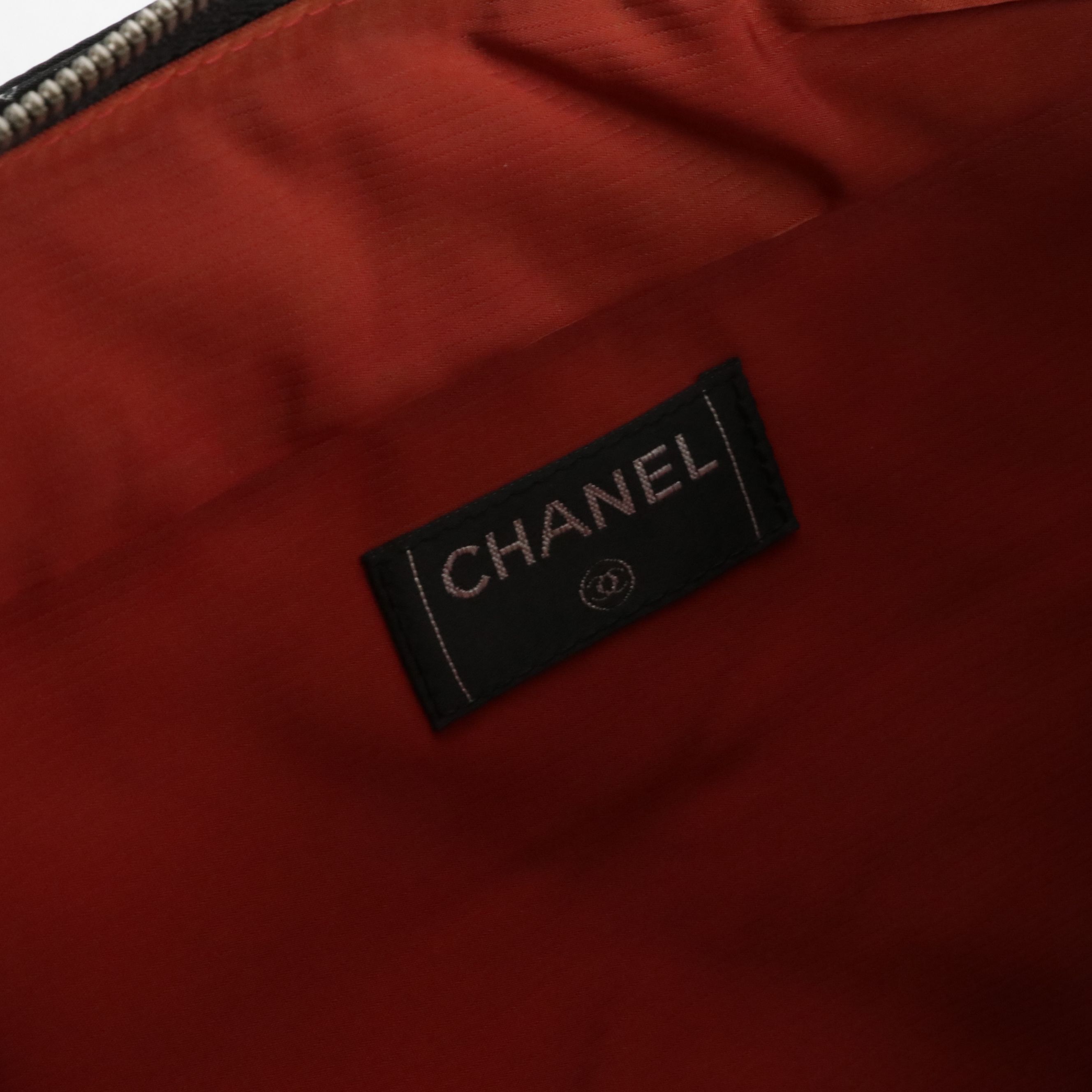 Chanel Black and White Nylon Travel Line Weekender Bag