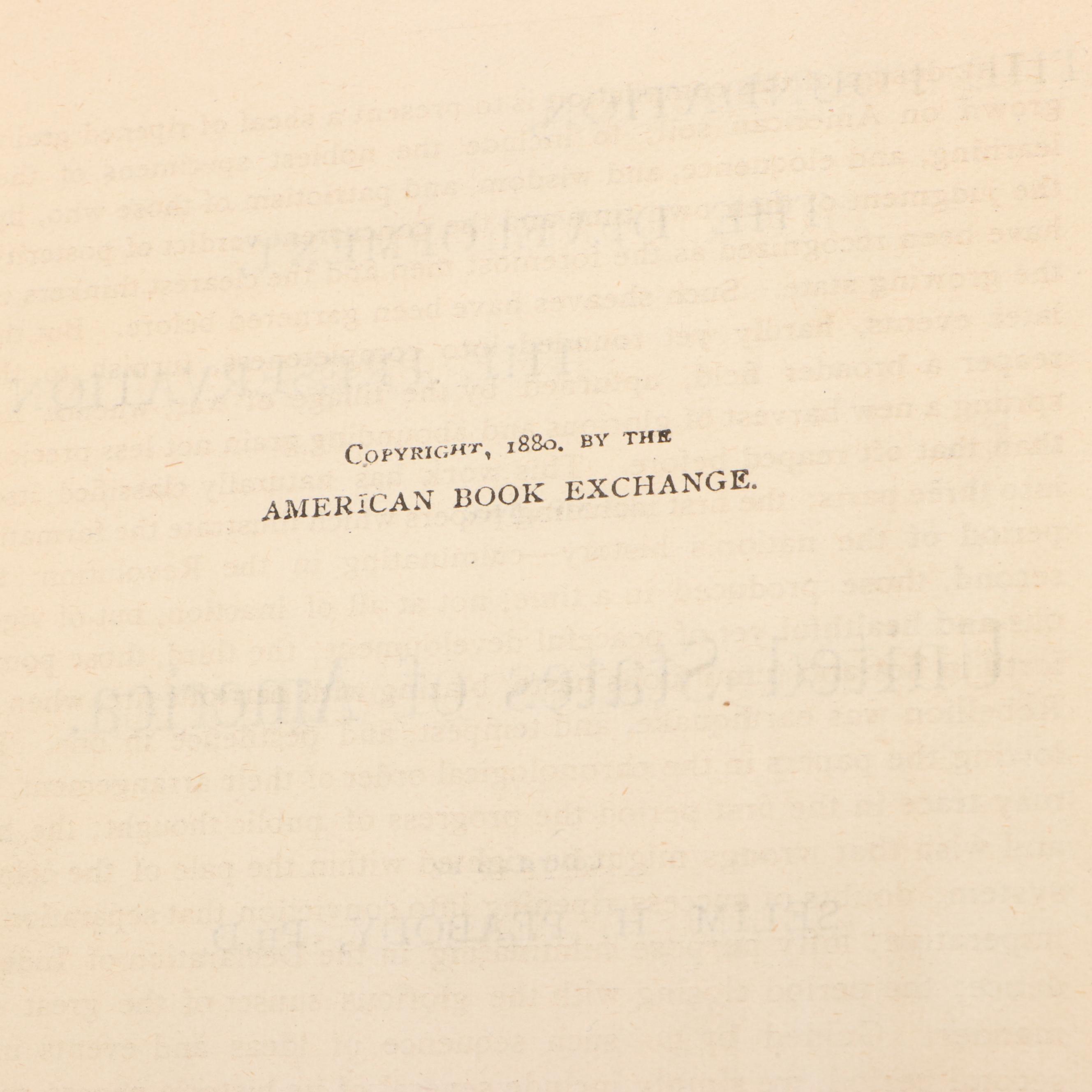 First Edition "American Patriotism" Compiled by Selim H. Peabody, 1880