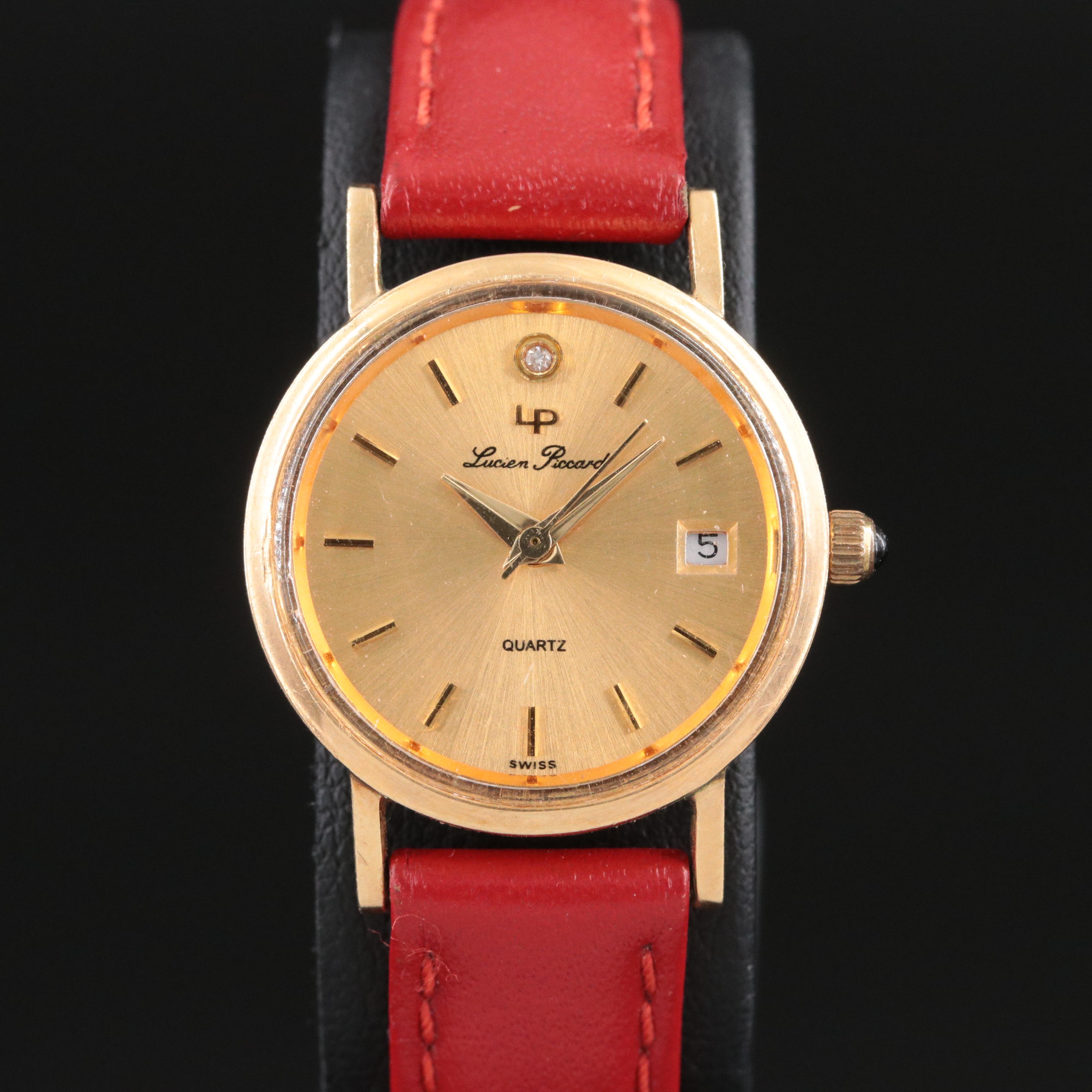 14K Gold Lucien Piccard Swiss Quartz Watch