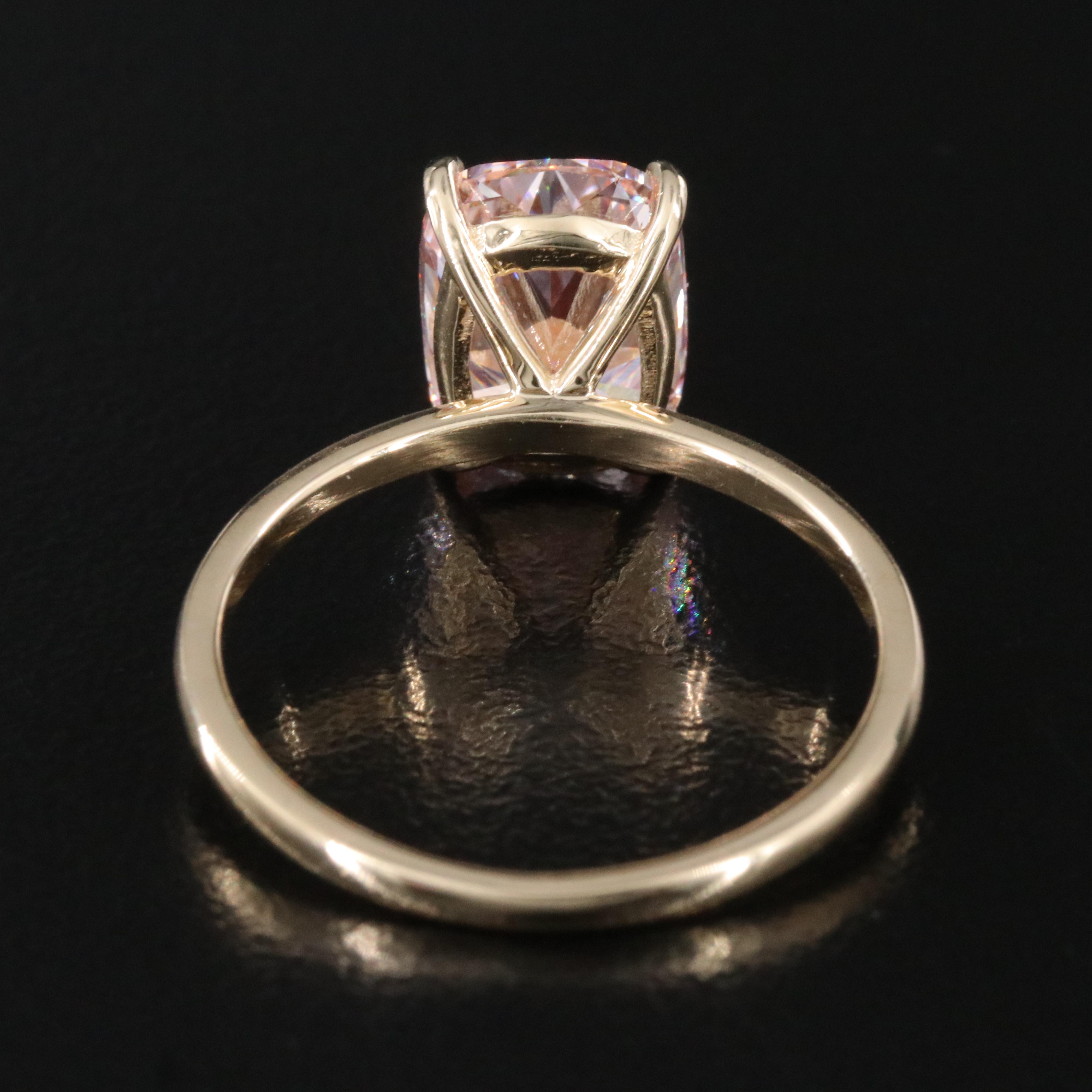 14K 3.03 CT Lab Grown Fancy Diamond Solitaire Ring with IGI Report