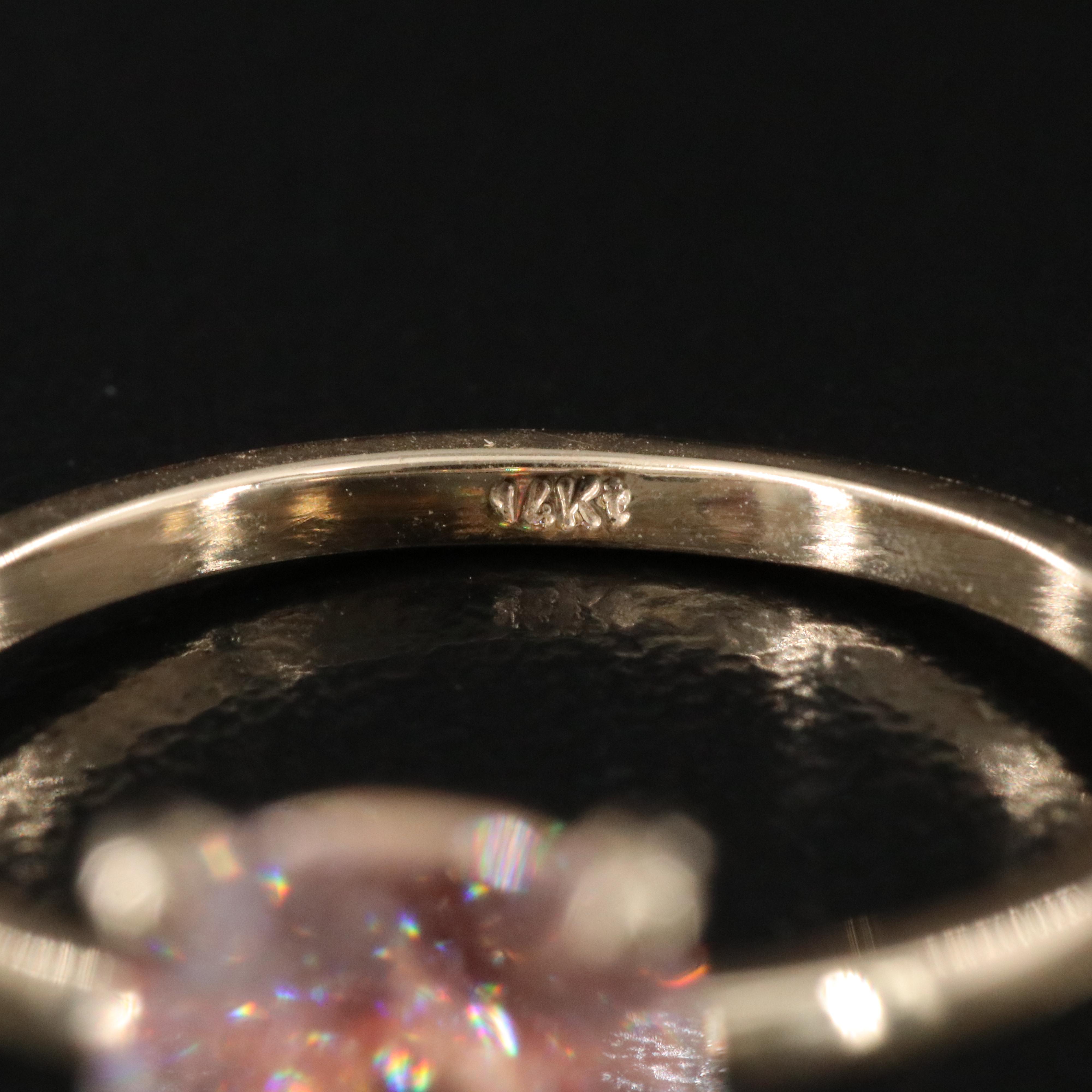 14K 3.03 CT Lab Grown Fancy Diamond Solitaire Ring with IGI Report