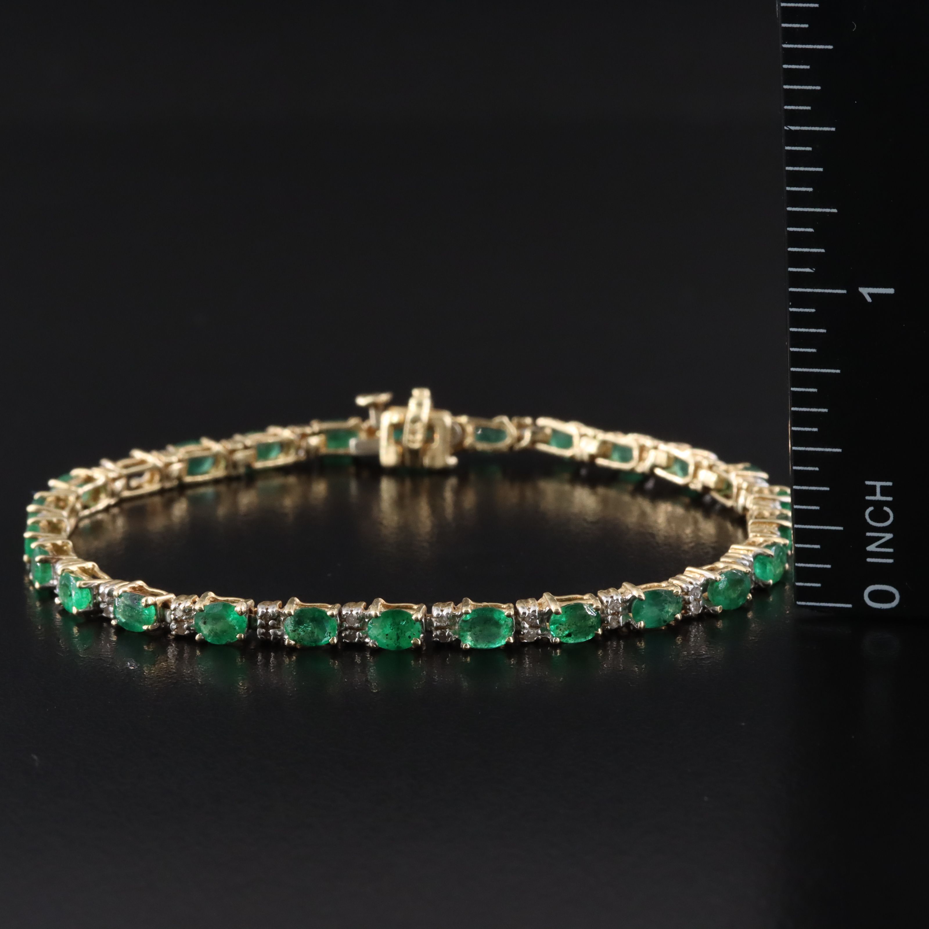 14K Emerald and Diamond Bracelet