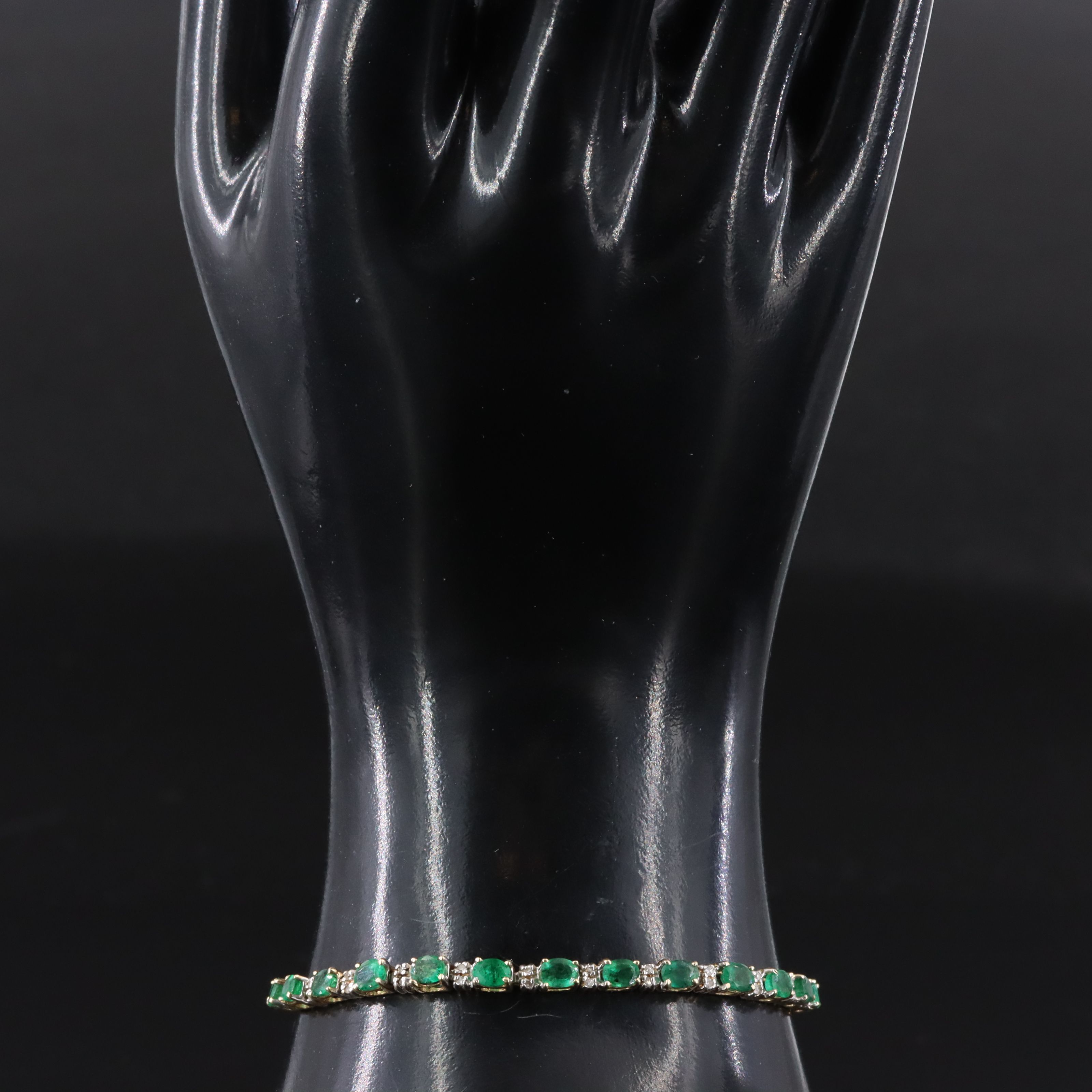 14K Emerald and Diamond Bracelet