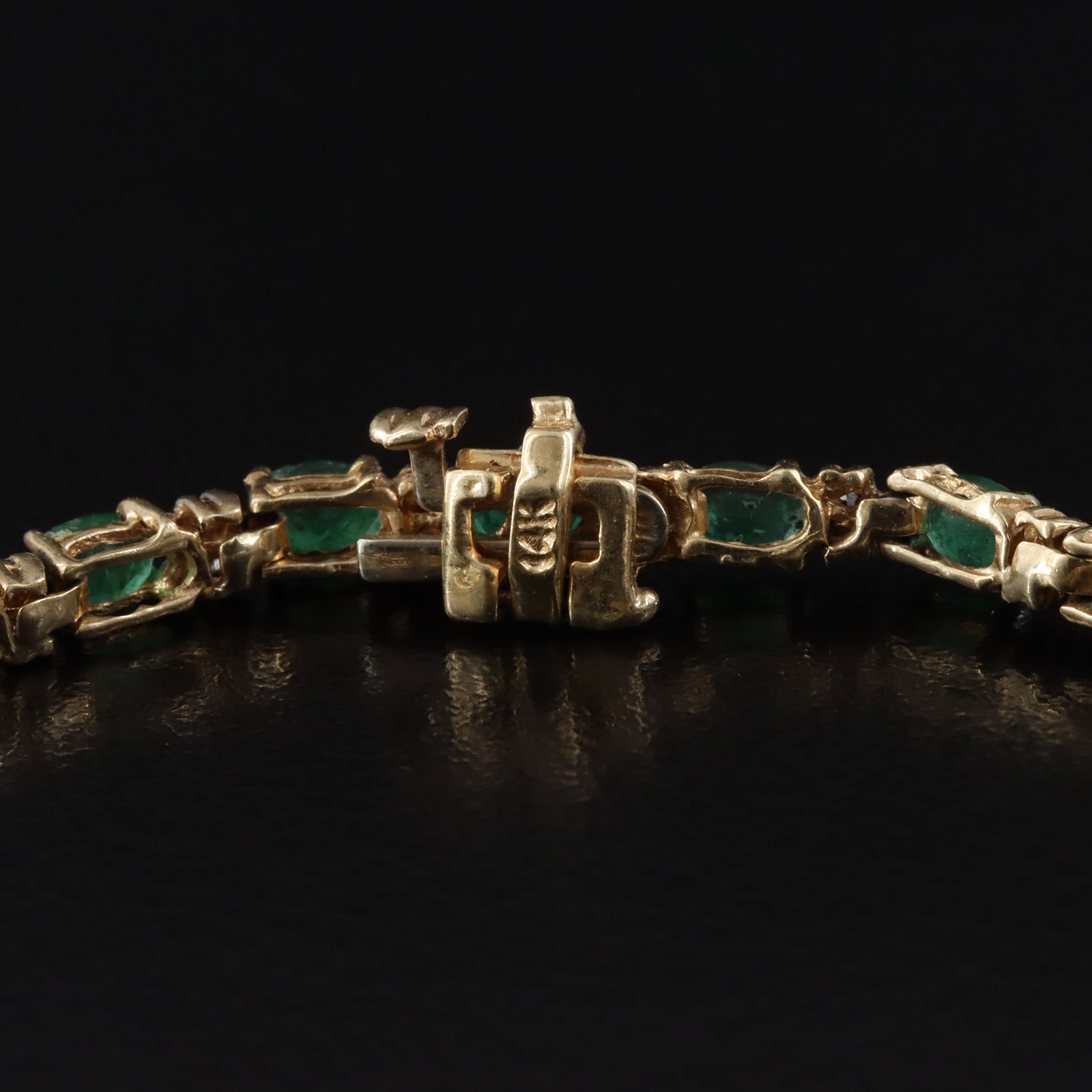 14K Emerald and Diamond Bracelet