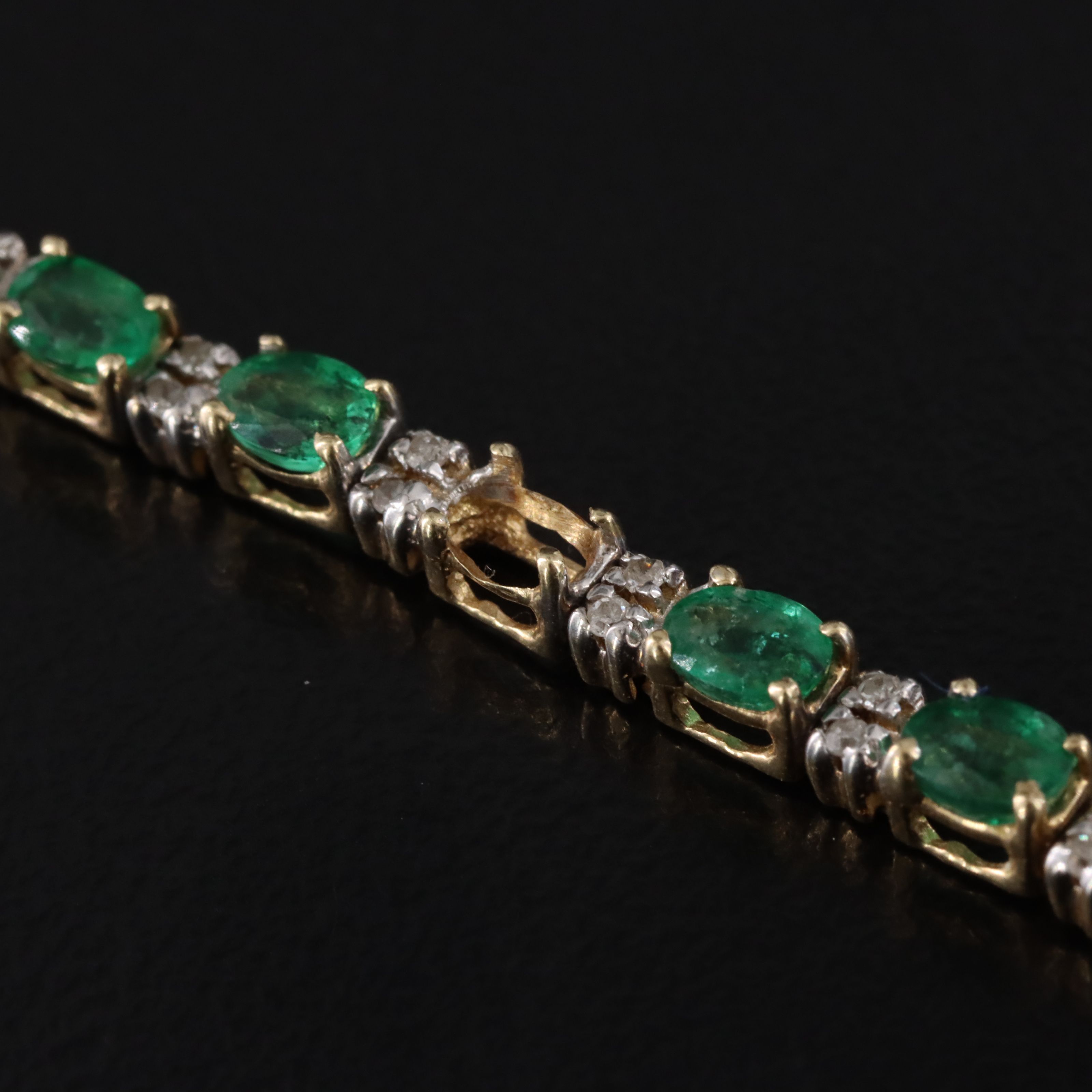 14K Emerald and Diamond Bracelet