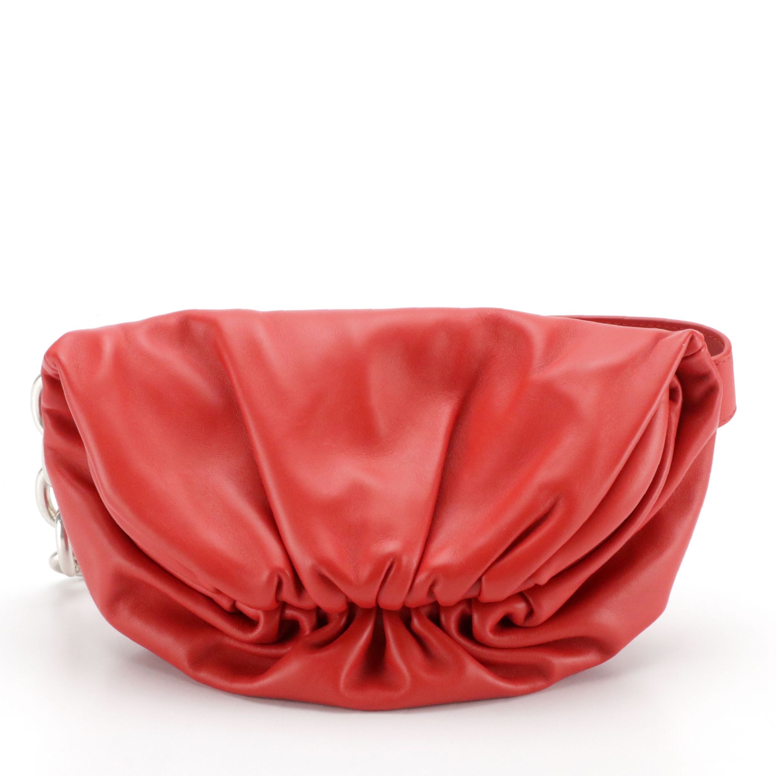 Bottega Veneta The Pouch Belt/Sling Bag in Cherry Red Calfskin Leather