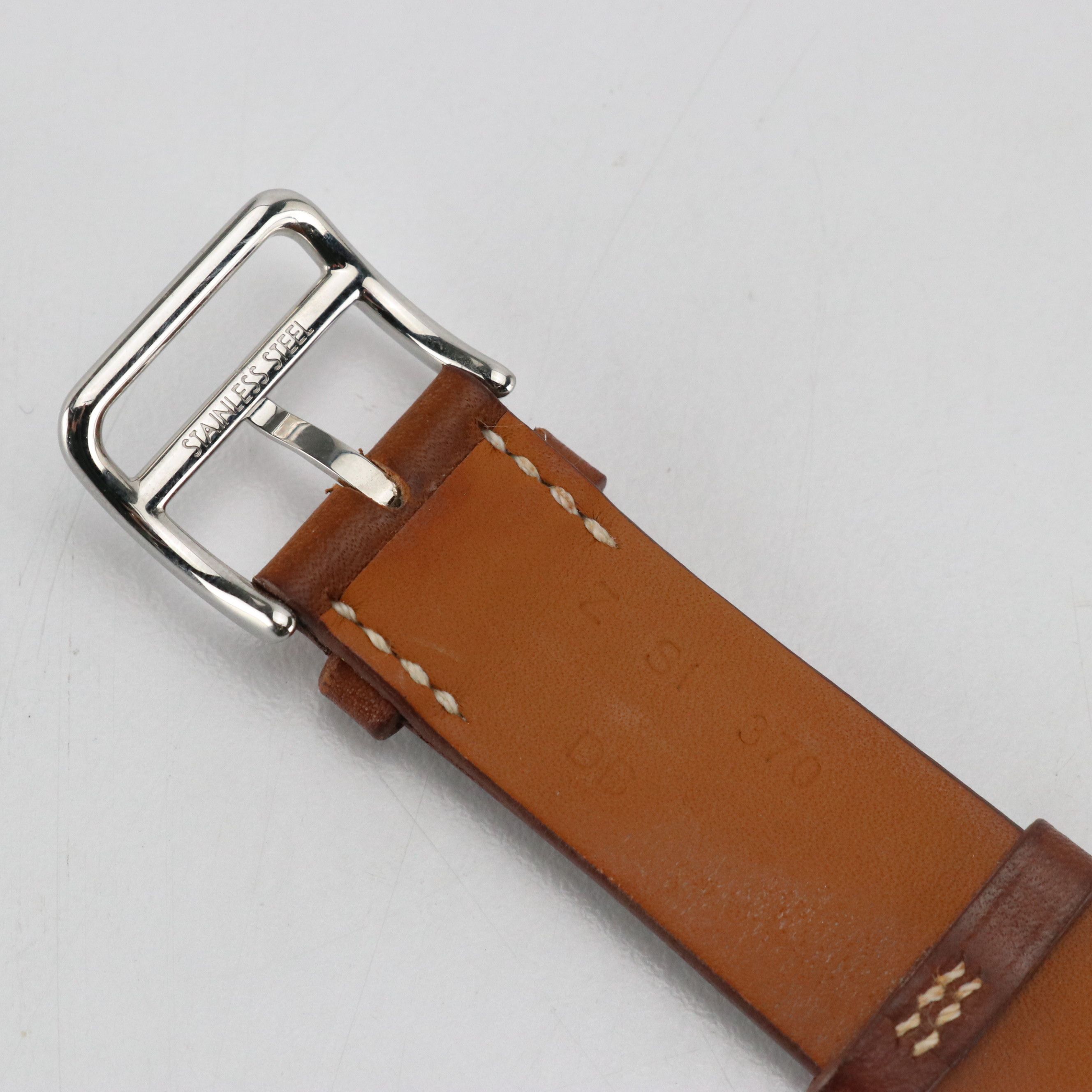 Hermès Gourmette Double Tour Apple Series 7 Watch Strap in Barenia Leather w/Box