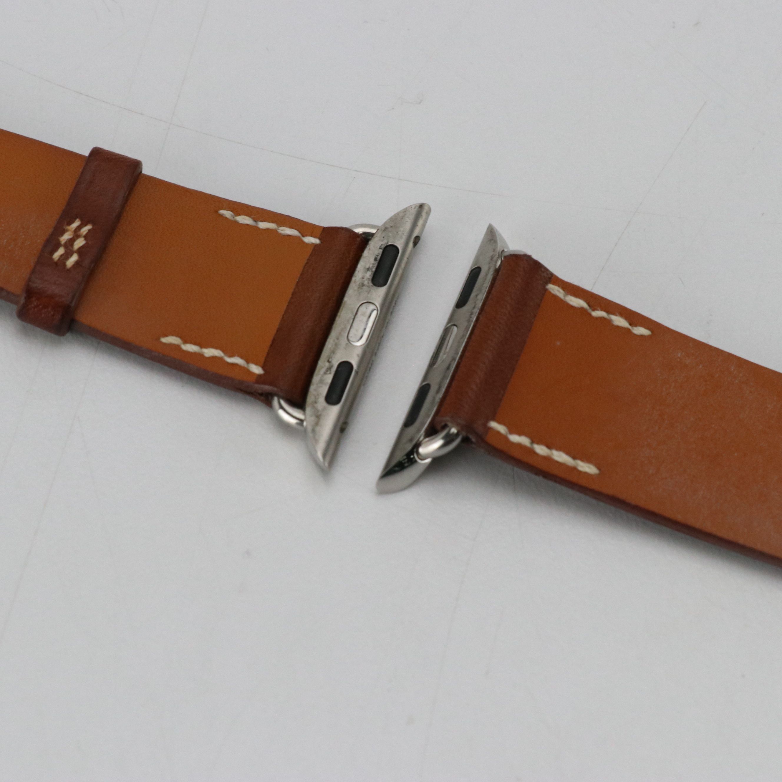 Hermès Gourmette Double Tour Apple Series 7 Watch Strap in Barenia Leather w/Box