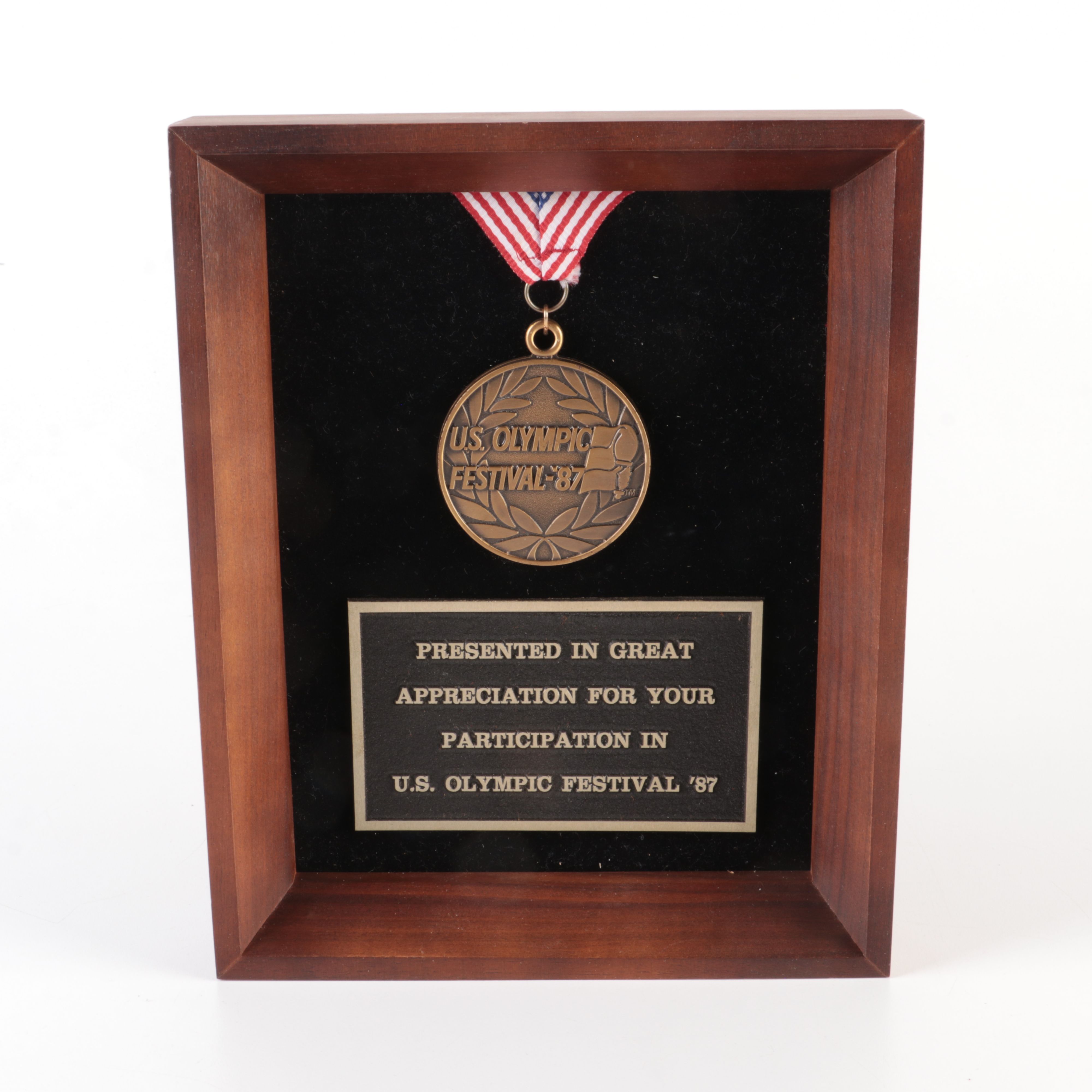 '87 US Olympic Festival Torch Run Torch, Plaque and Lapel Pins