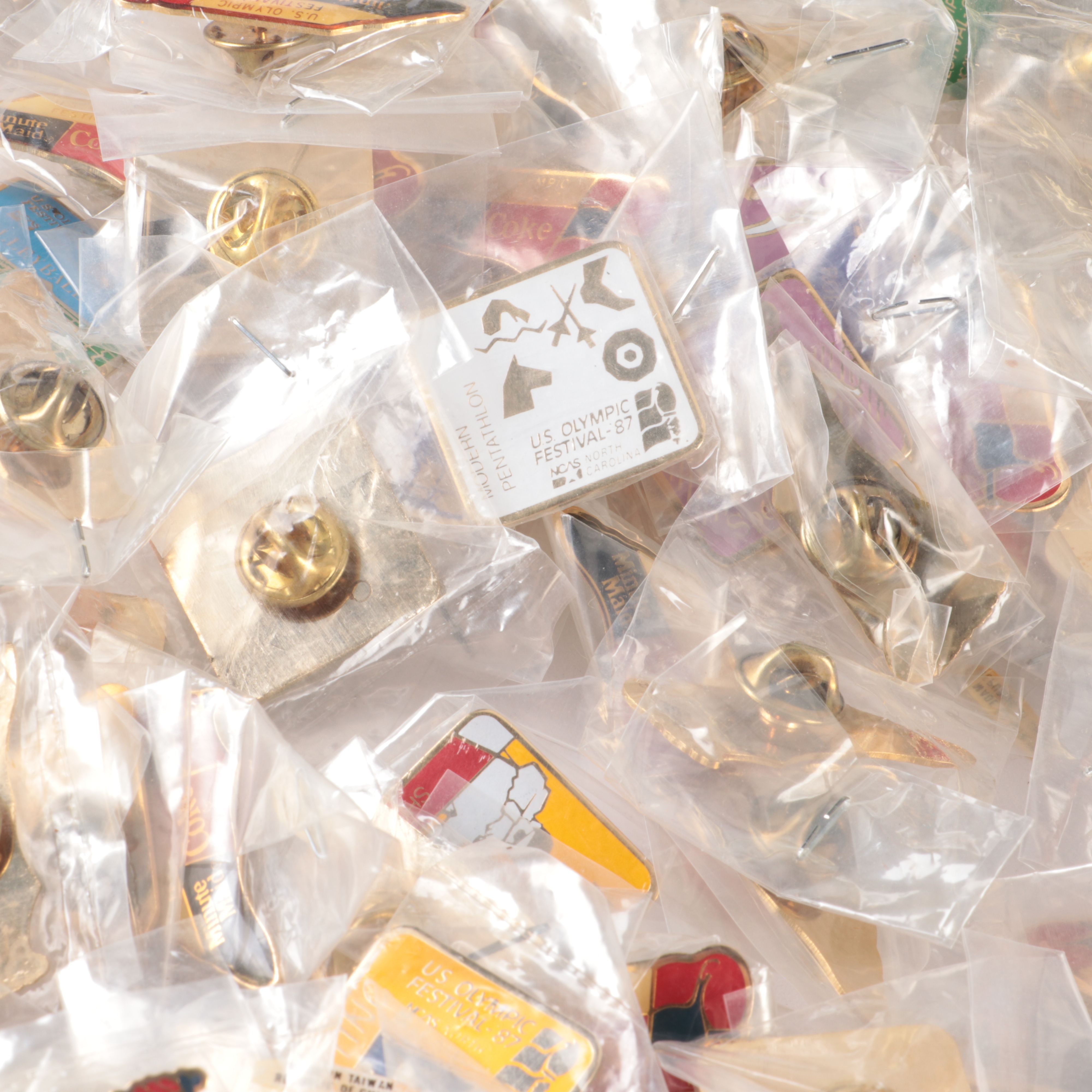 '87 US Olympic Festival Torch Run Torch, Plaque and Lapel Pins