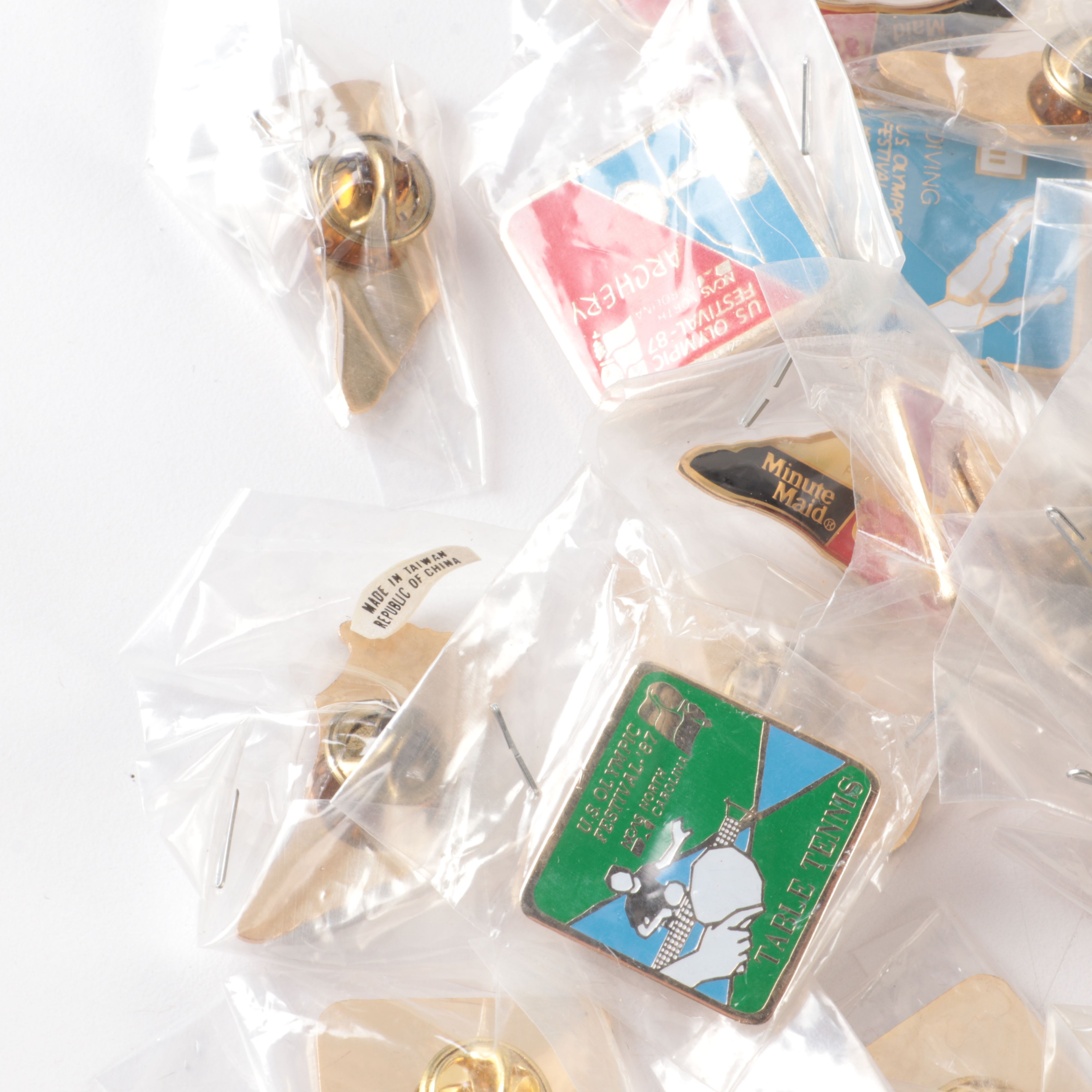 '87 US Olympic Festival Torch Run Torch, Plaque and Lapel Pins