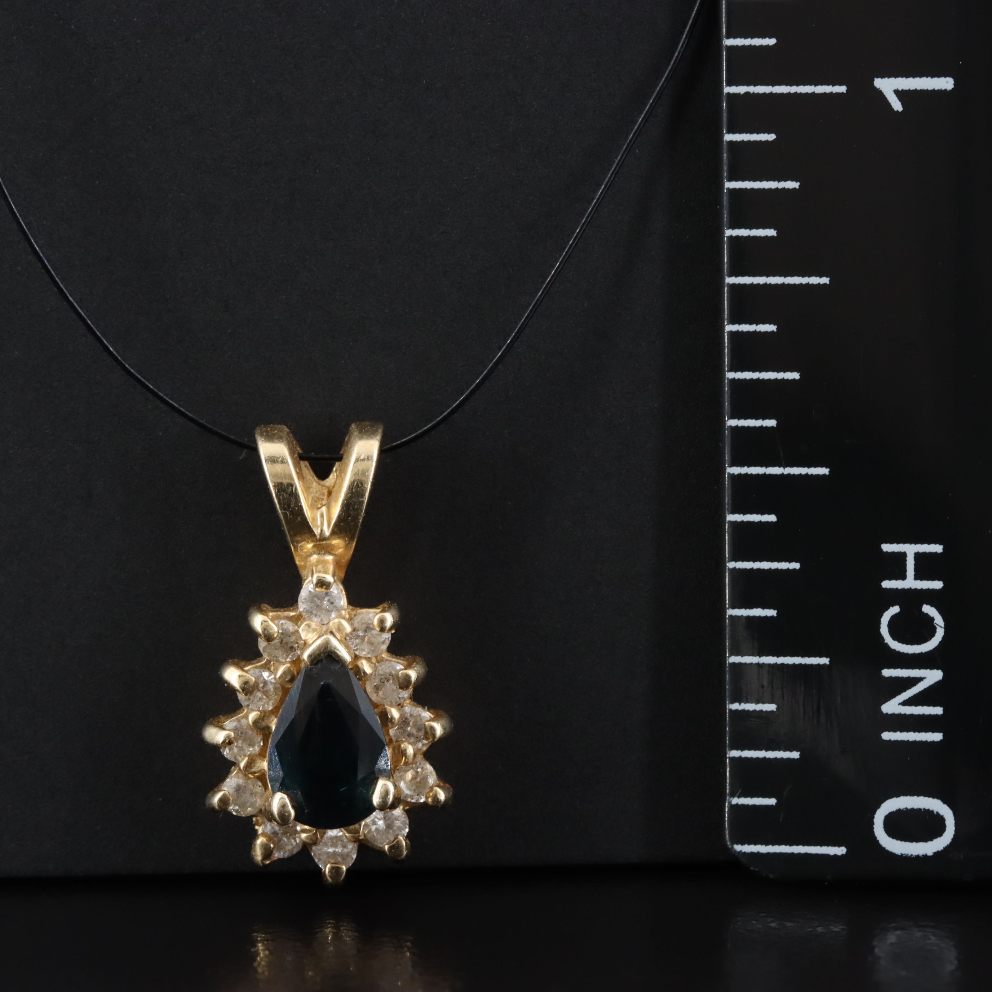 14K Sapphire and Diamond Pendant