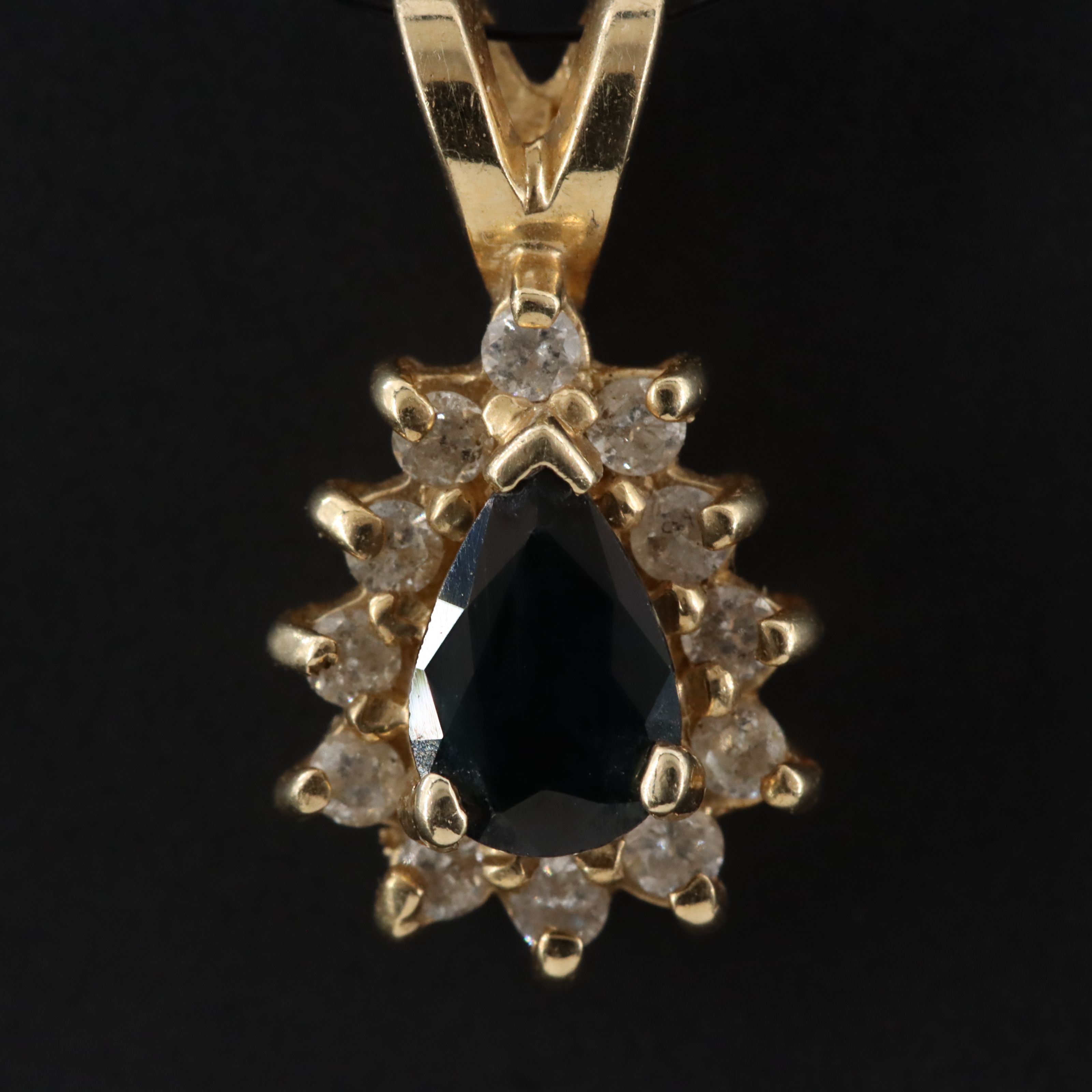 14K Sapphire and Diamond Pendant