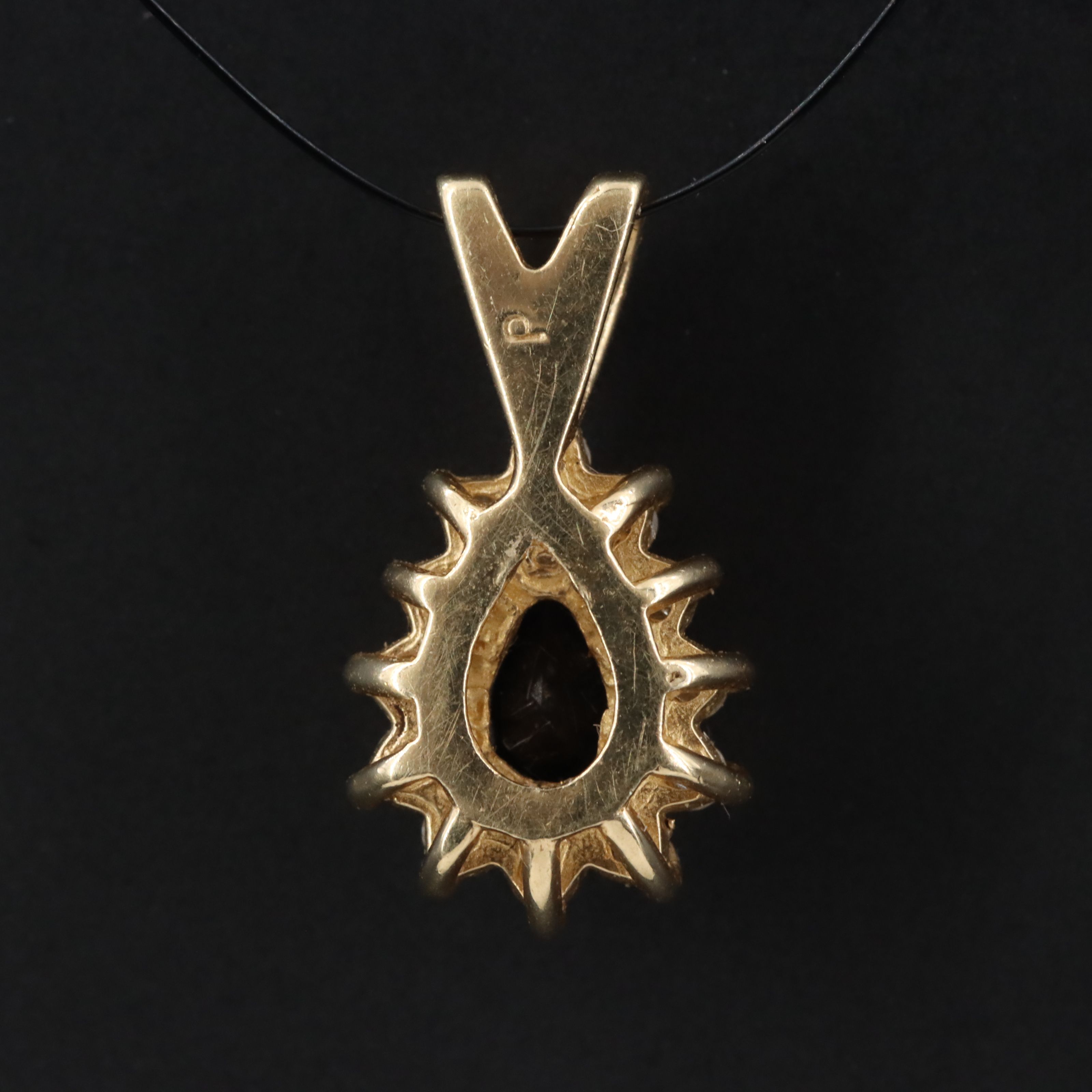 14K Sapphire and Diamond Pendant