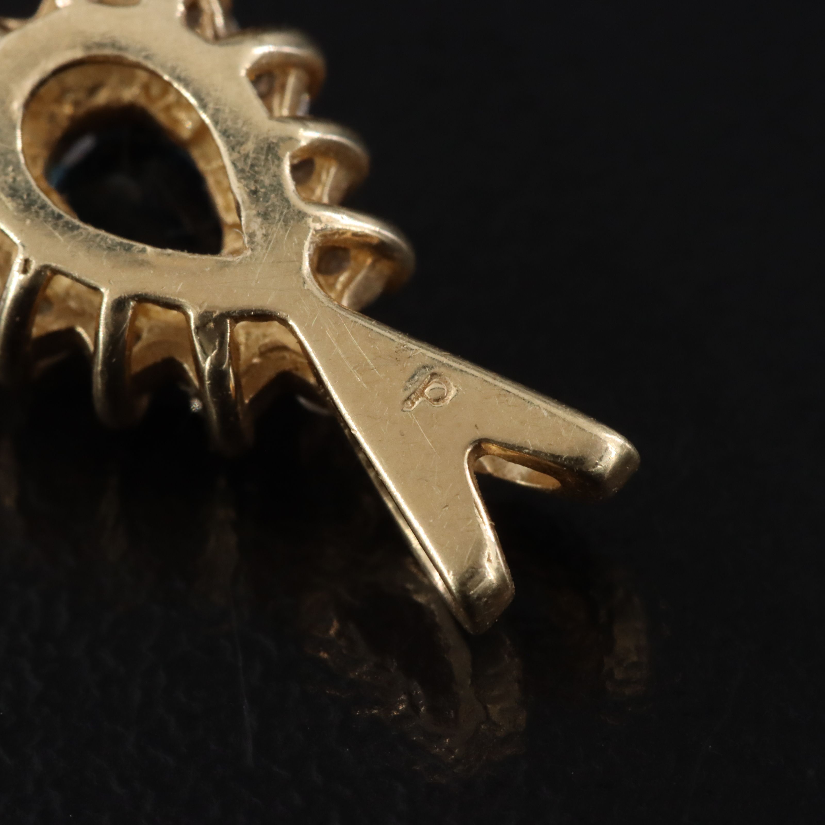 14K Sapphire and Diamond Pendant