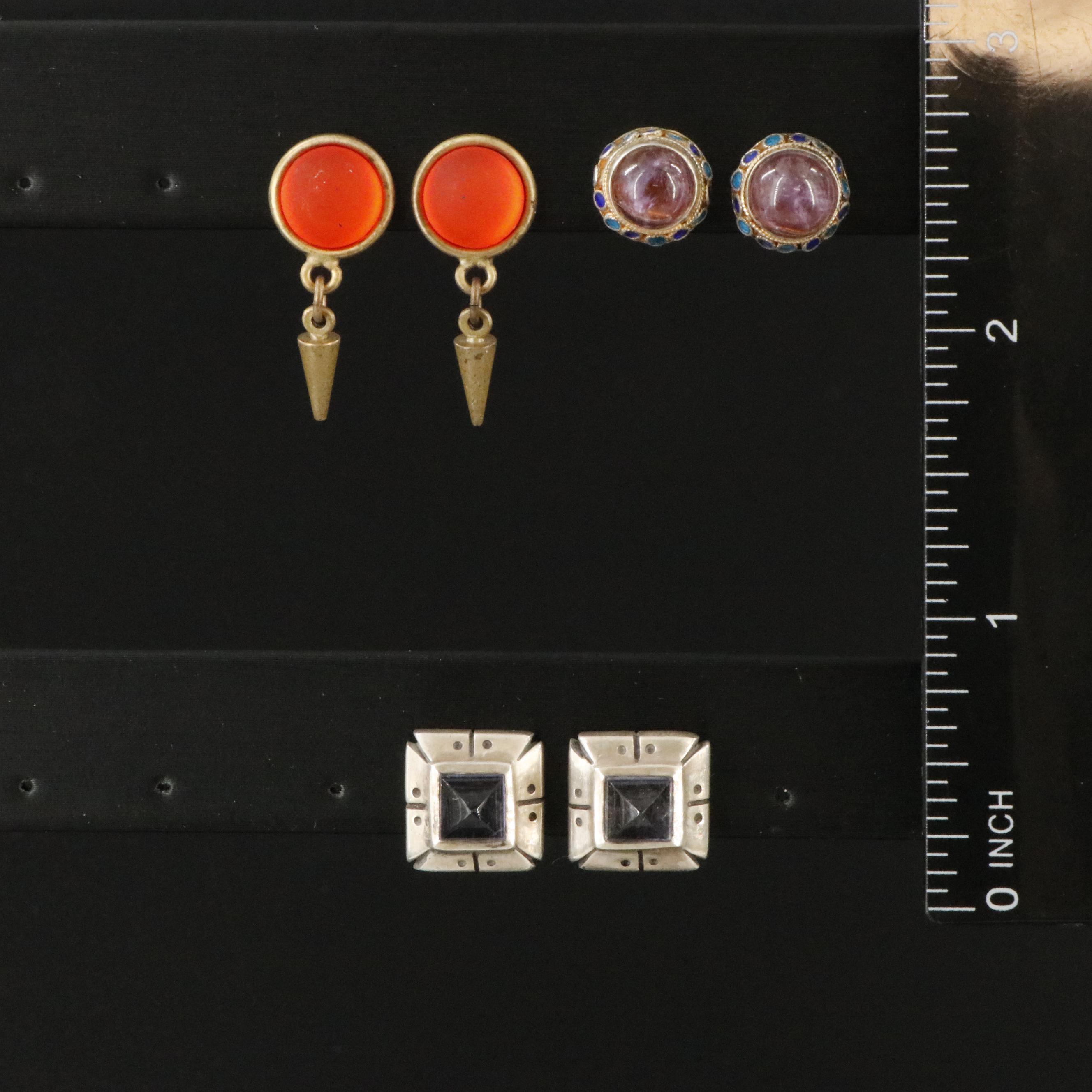 Earrings Featuring Sterling, Iolite and Amethyst