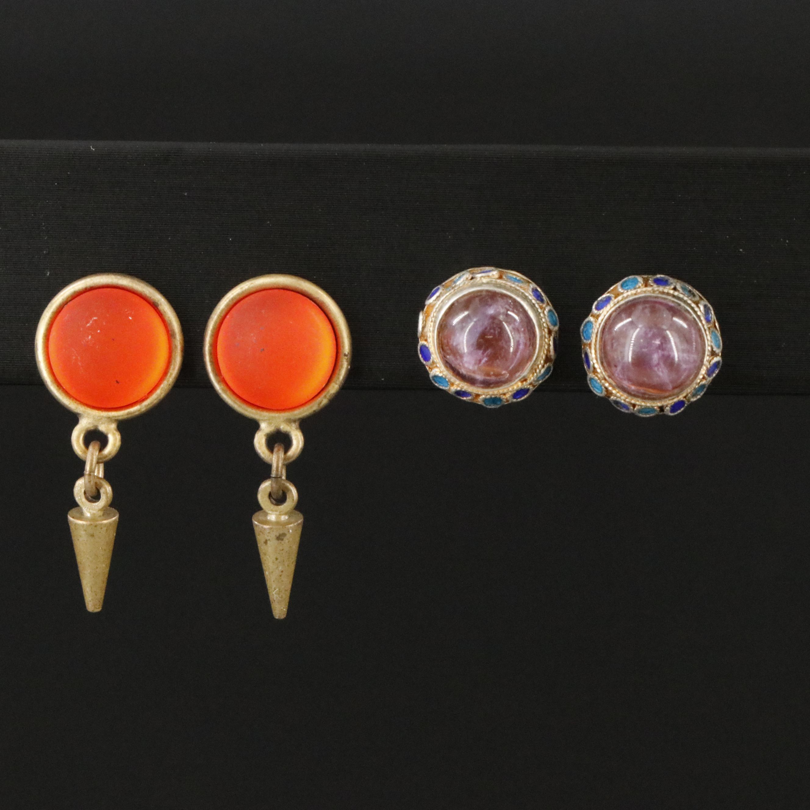 Earrings Featuring Sterling, Iolite and Amethyst