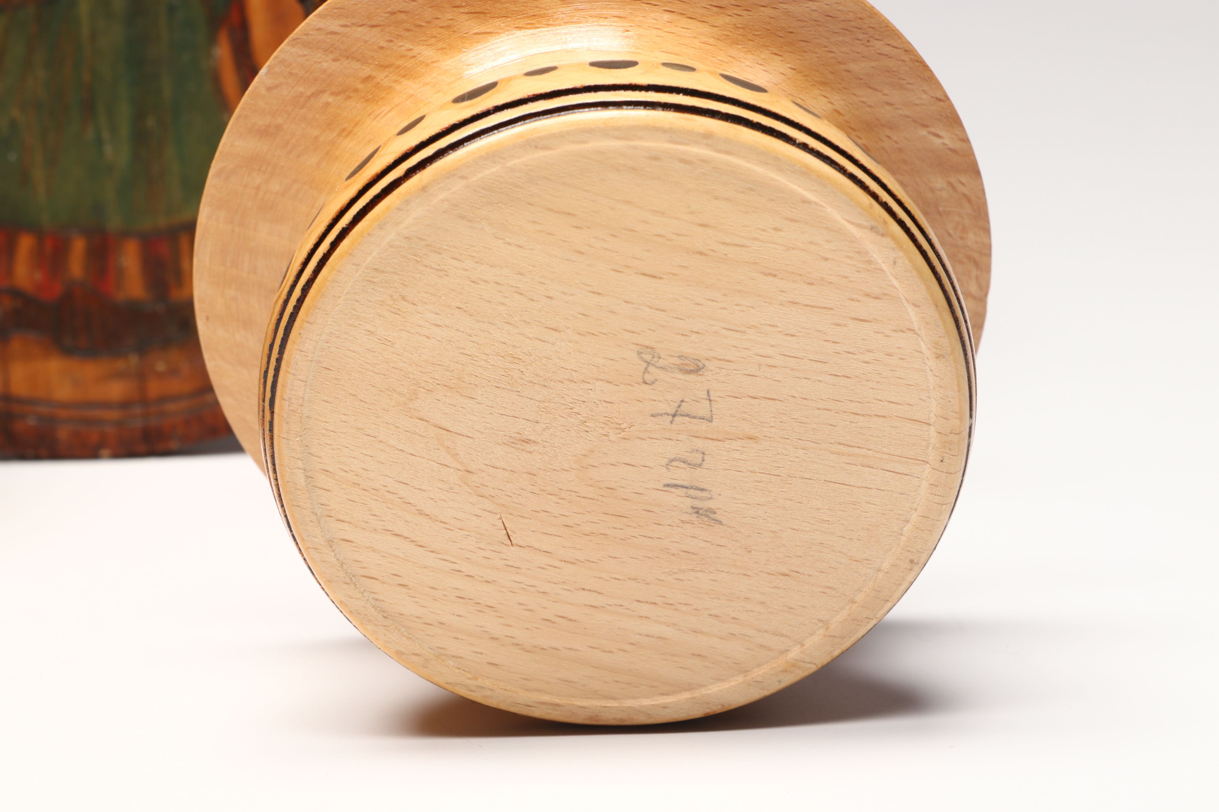 Flemish Folk Art Wood Plaque with Matryoshka Bell and Other Vintage Wood Décor