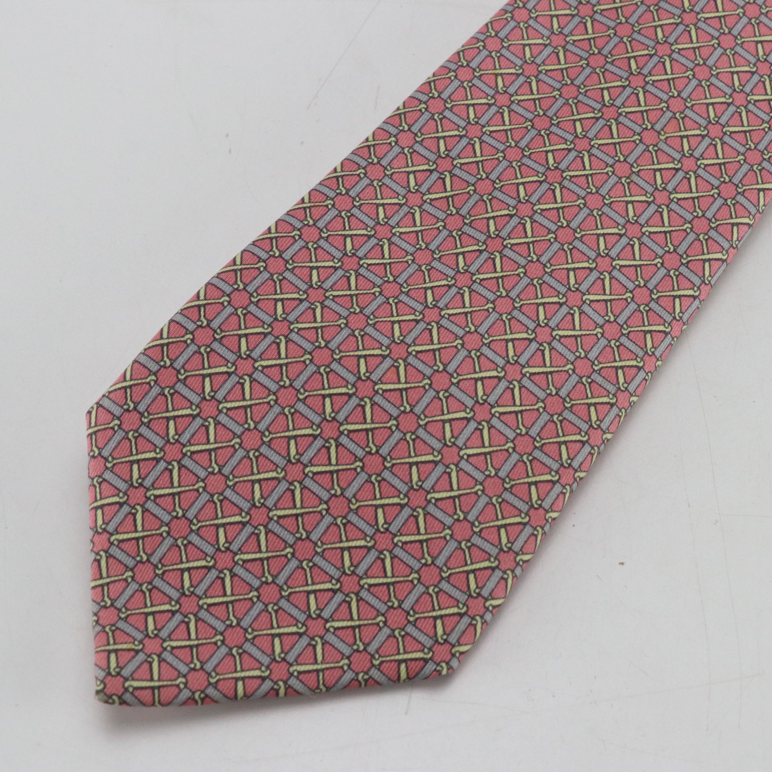 Hermès Geometric Bridle Bit Necktie in Silk Twill with Gift Box