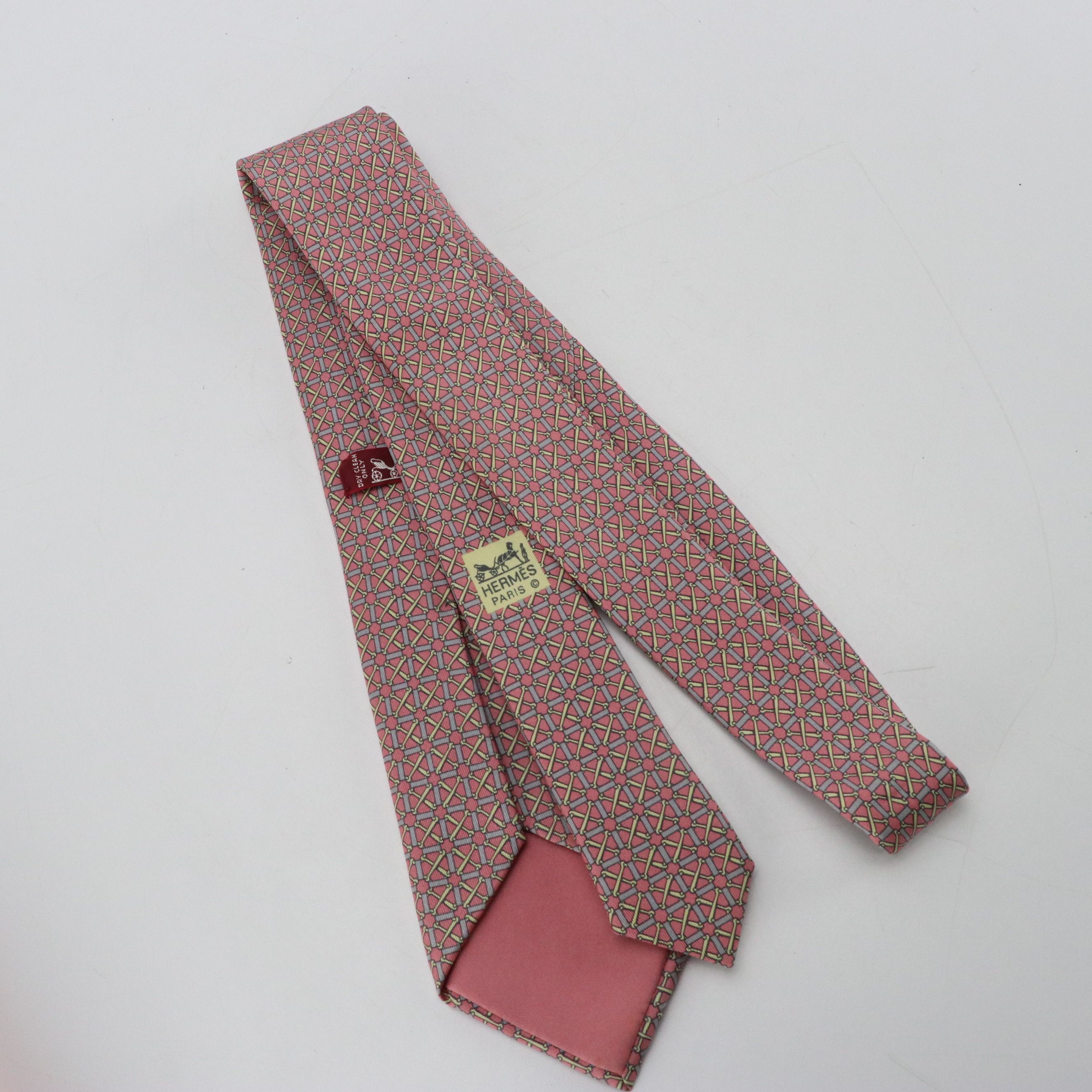 Hermès Geometric Bridle Bit Necktie in Silk Twill with Gift Box