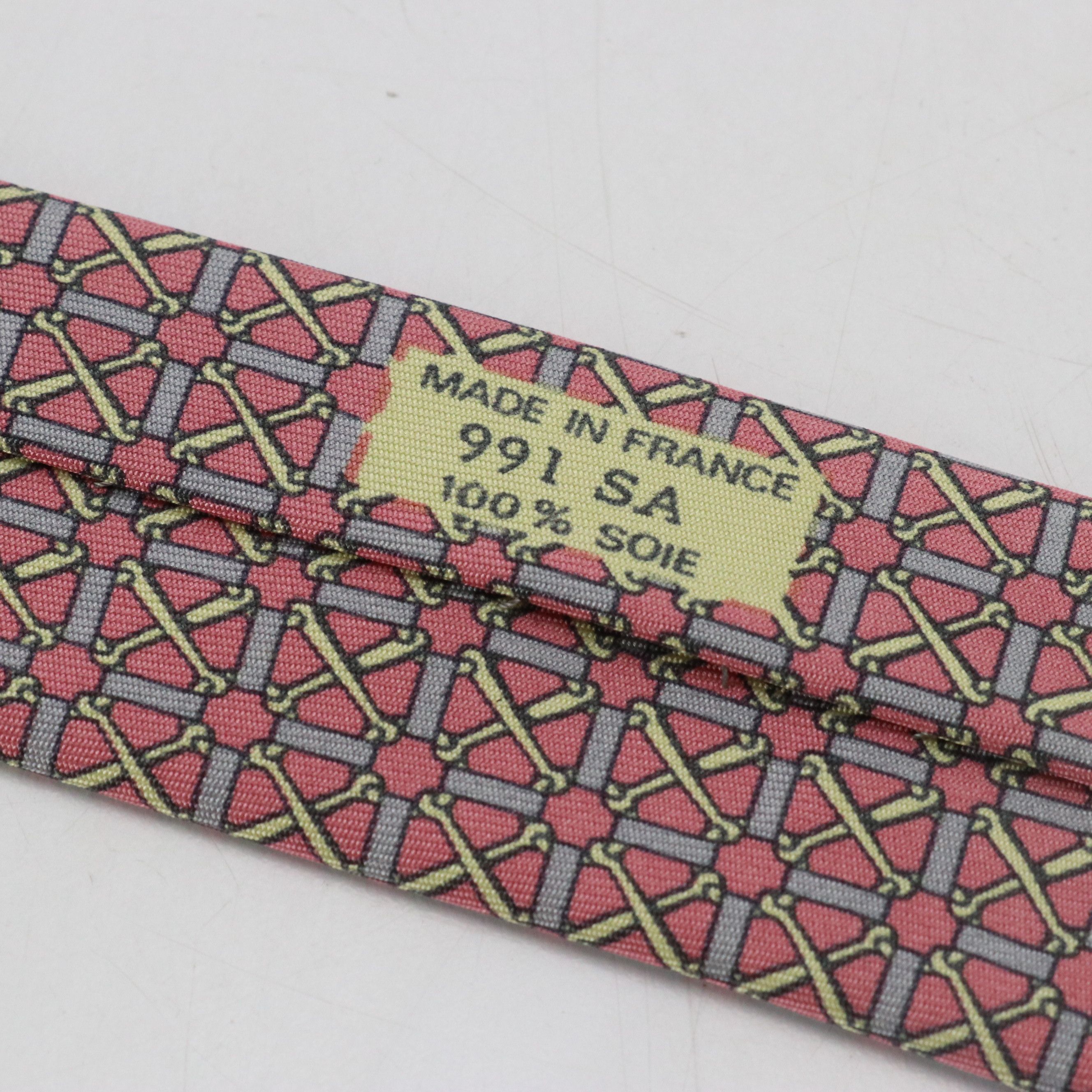 Hermès Geometric Bridle Bit Necktie in Silk Twill with Gift Box