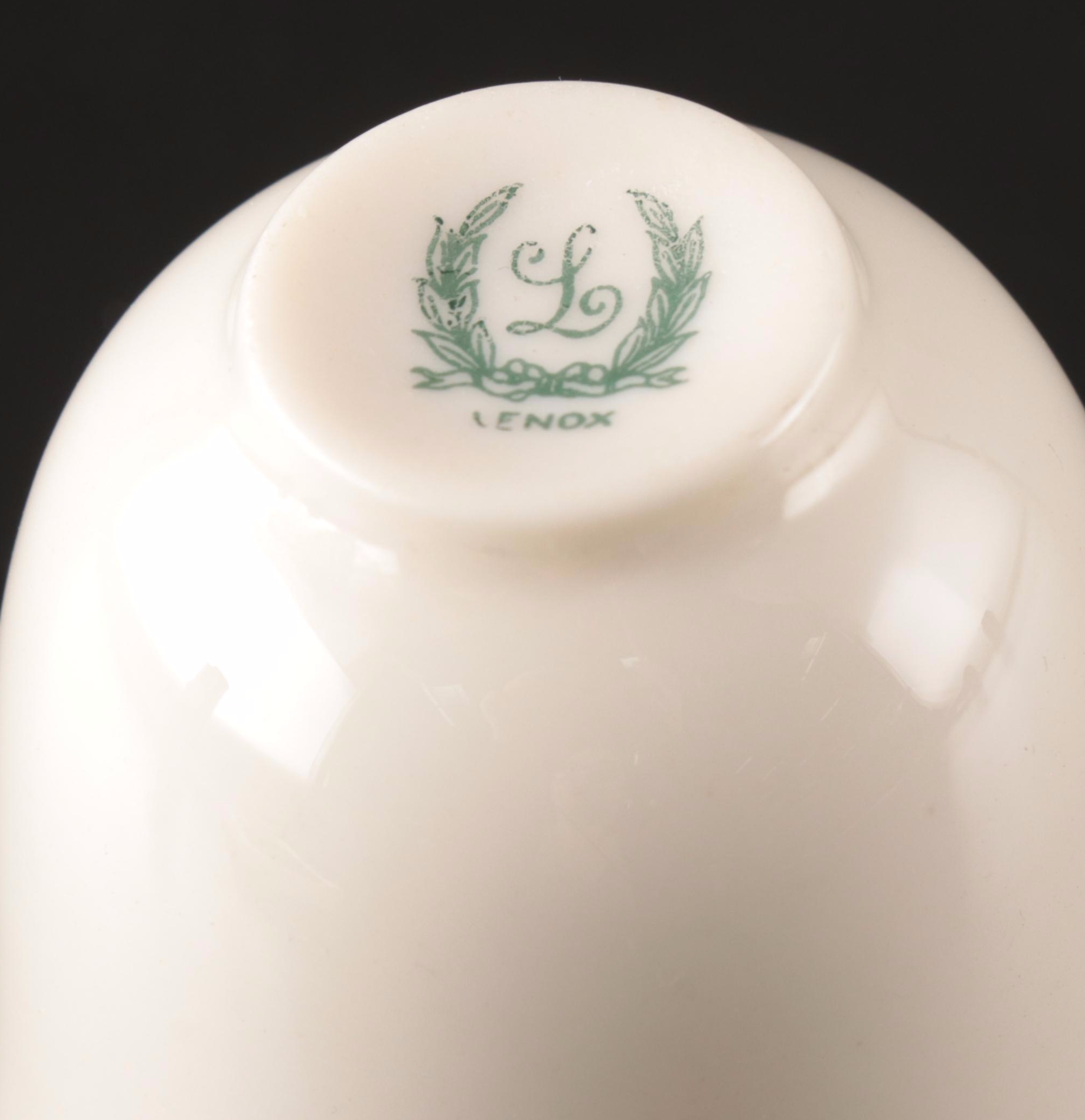 Sterling Silver Cup Holders with Lenox Porcelain Cups