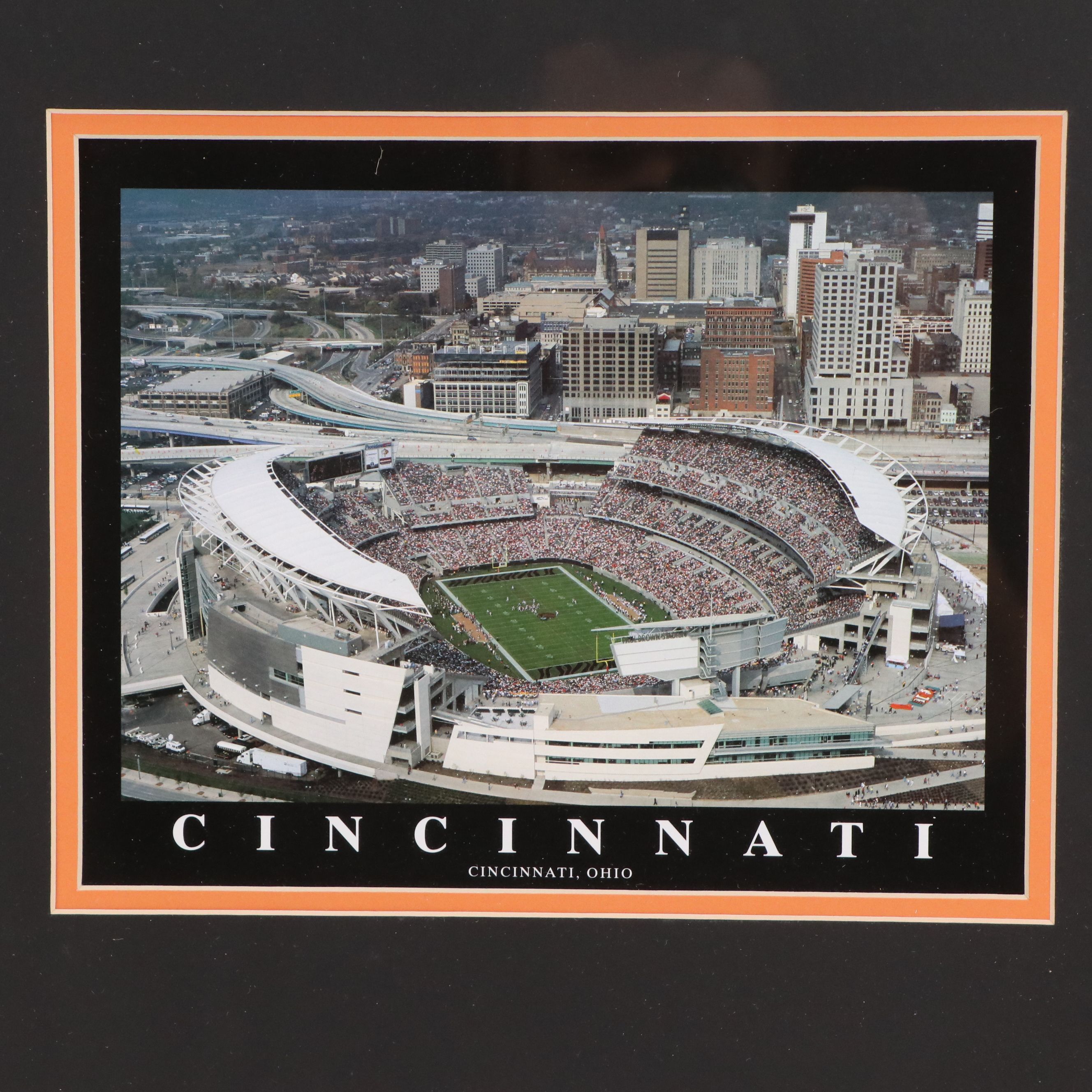 Andy Dalton, A. J. Green, and Rey Maualuga Signed Cincinnati Bengals Display