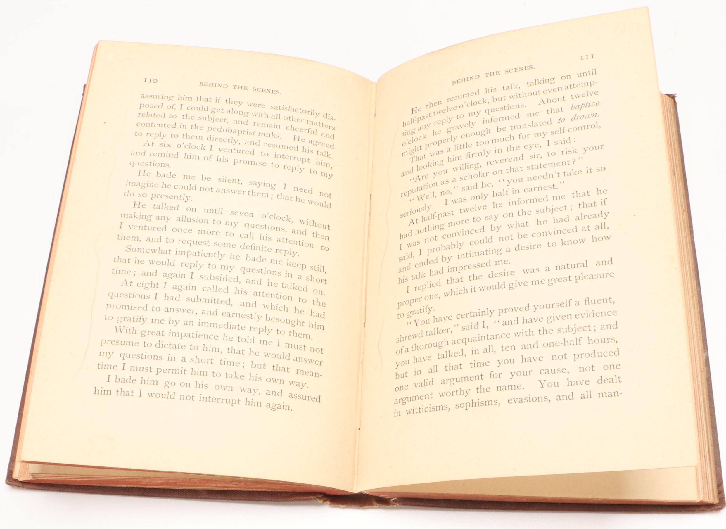 "Behind the Scenes: Sketches from Real Life" by F. M. Iams, 1883