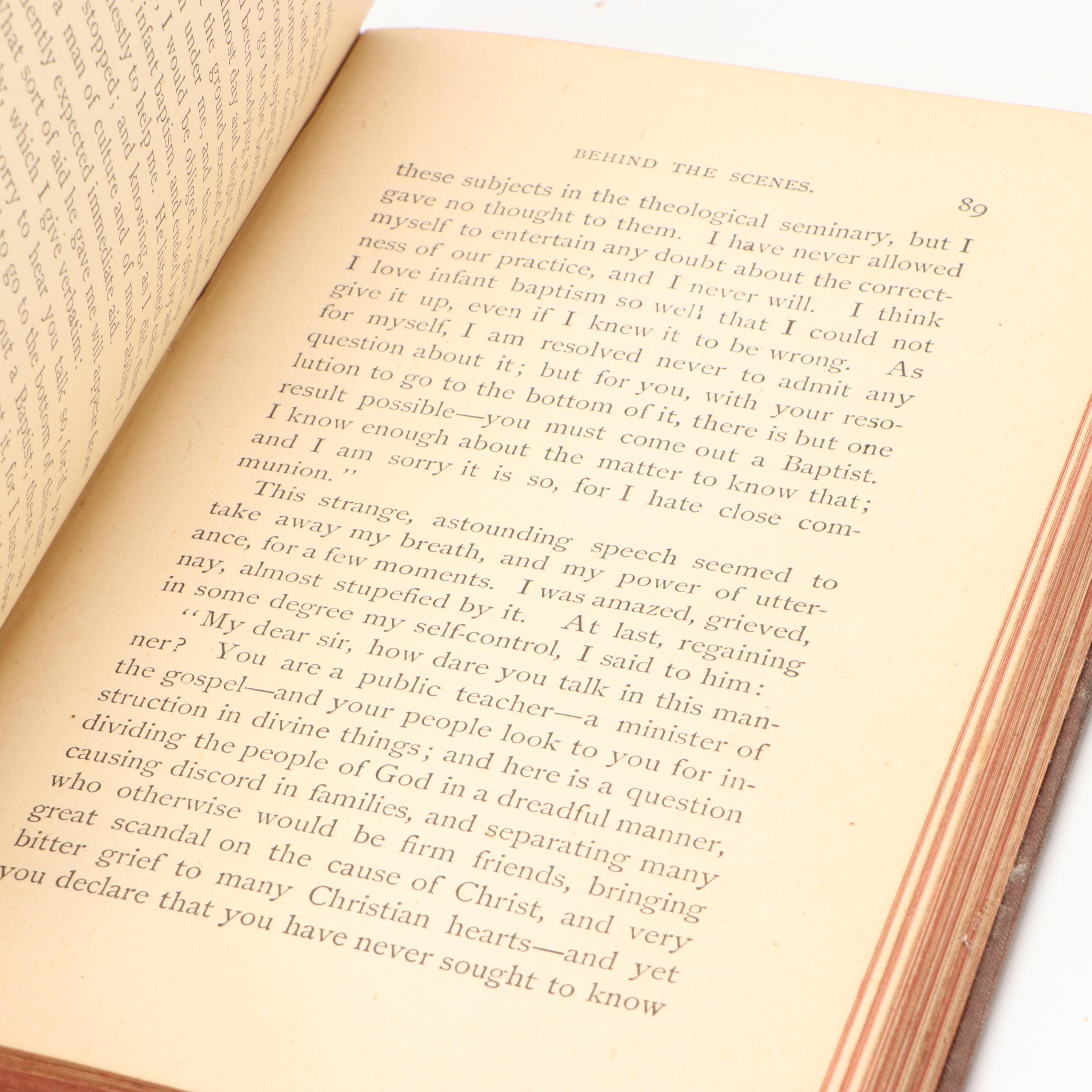 "Behind the Scenes: Sketches from Real Life" by F. M. Iams, 1883