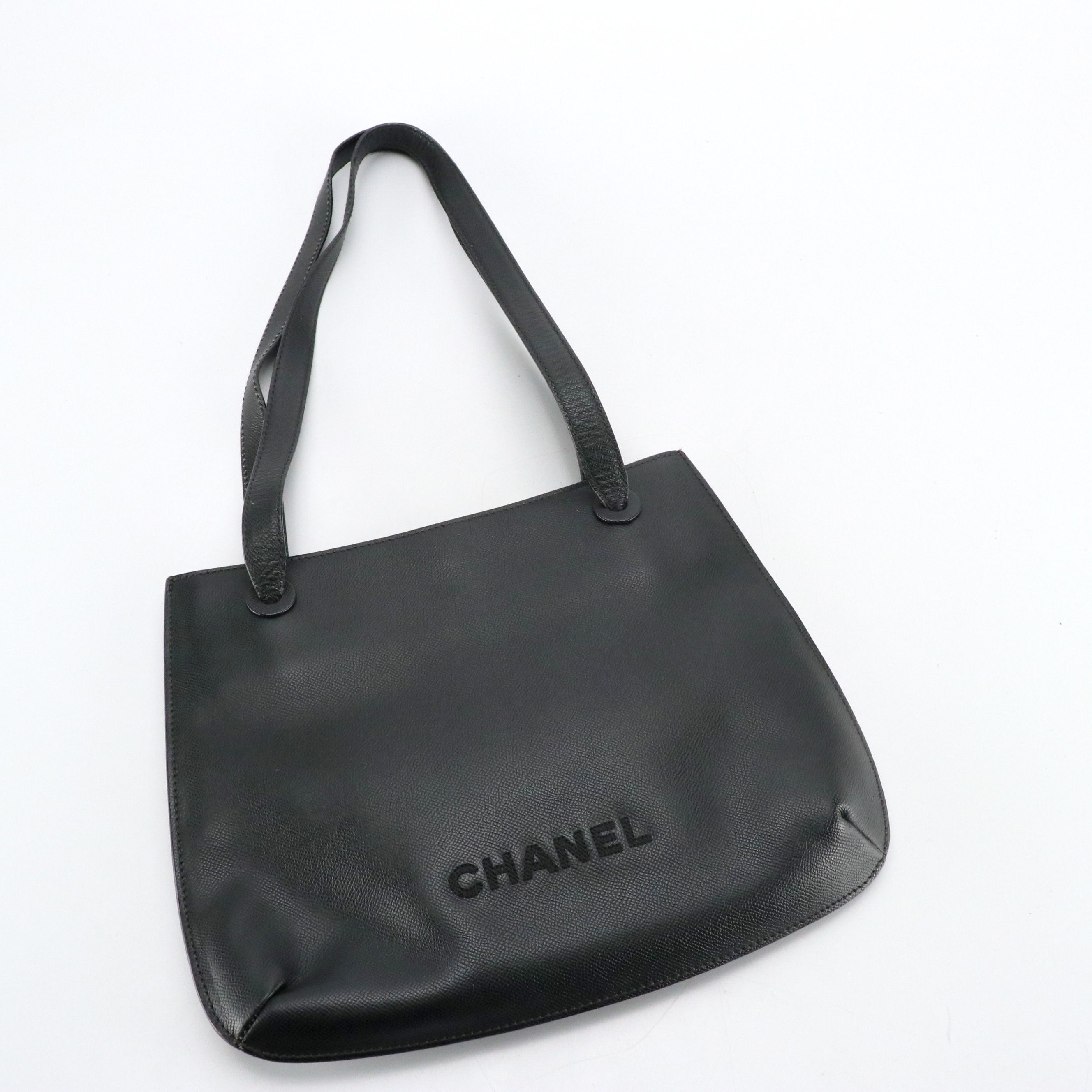 Chanel Black Caviar Leather Shoulder Tote