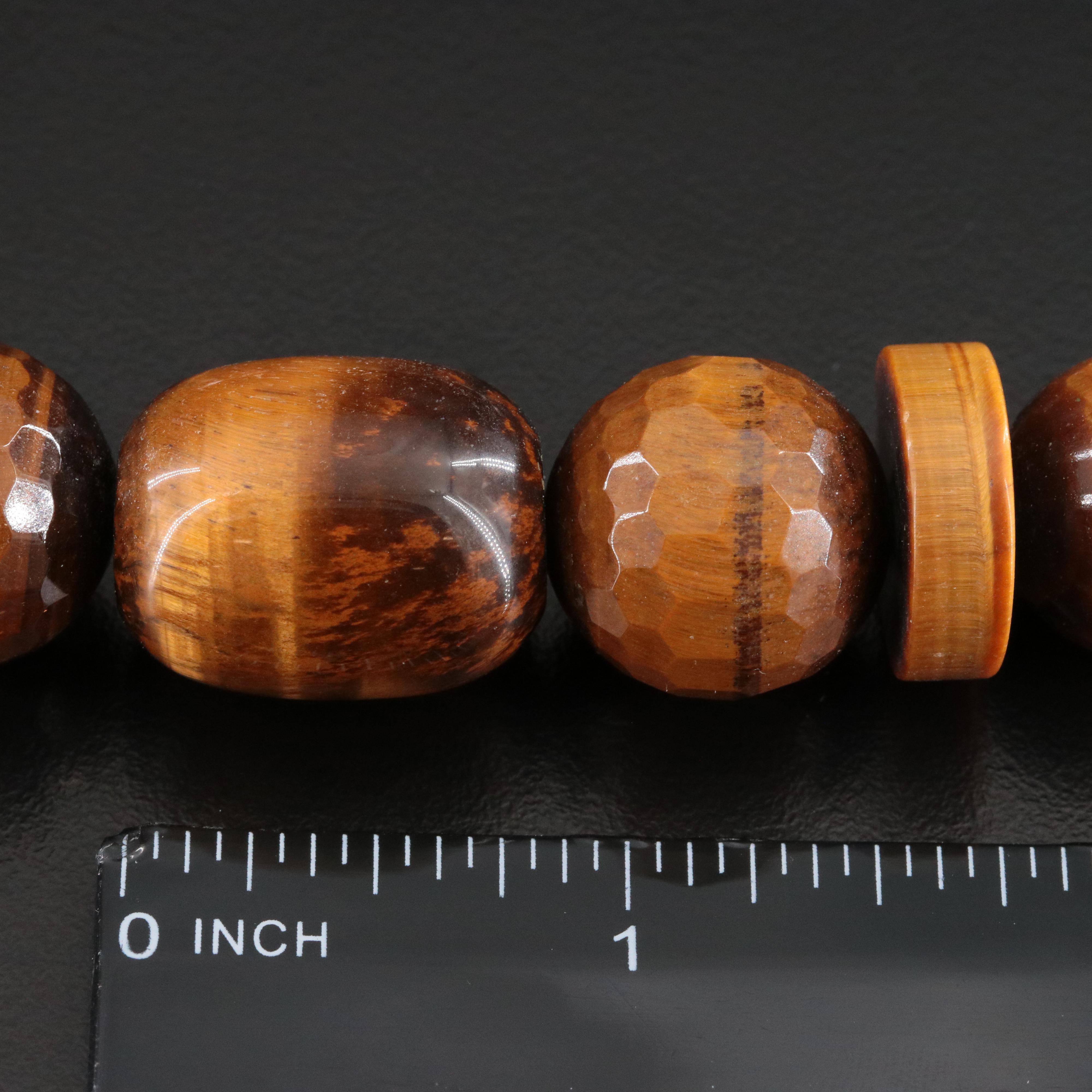 Desert Rose Trading Graduated Tiger's Eye Necklace with Sterling Clasp