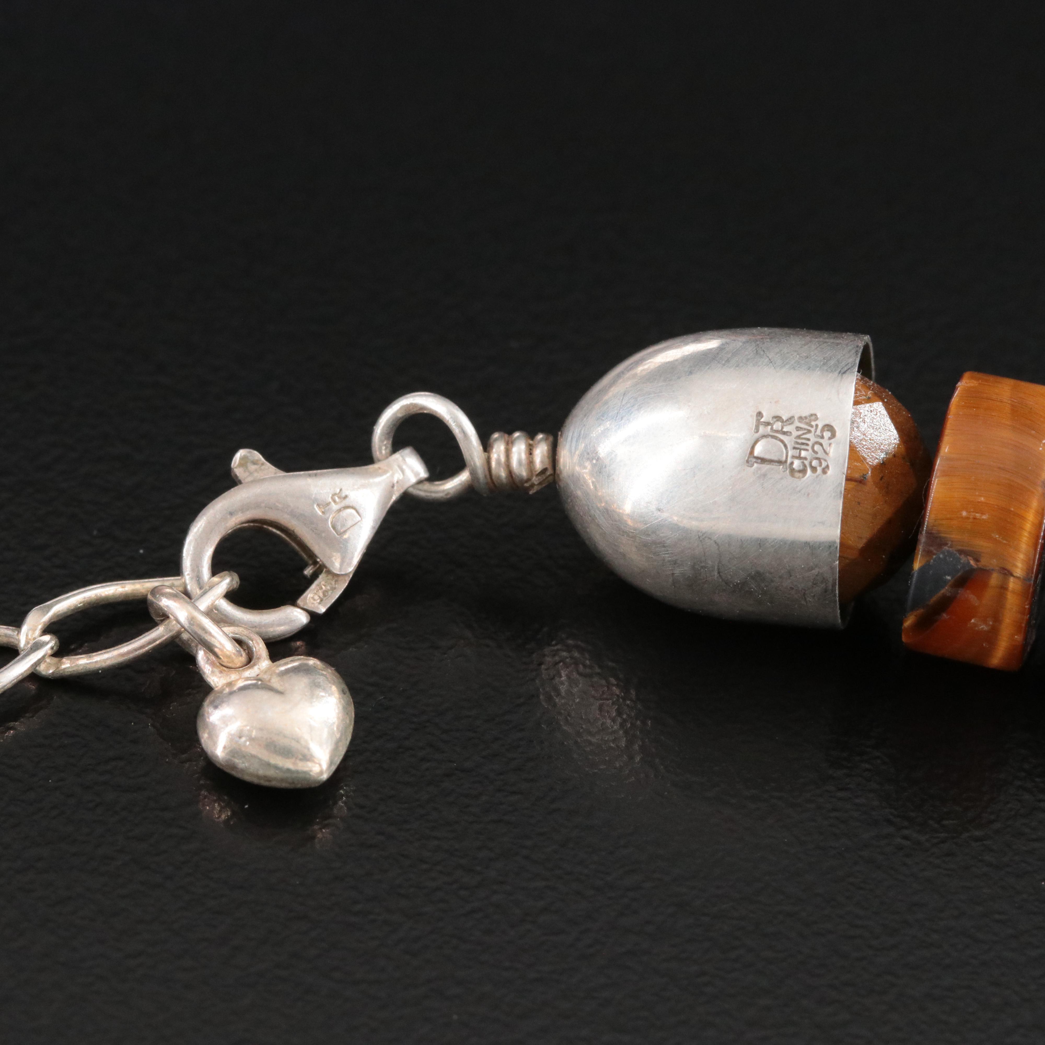 Desert Rose Trading Graduated Tiger's Eye Necklace with Sterling Clasp