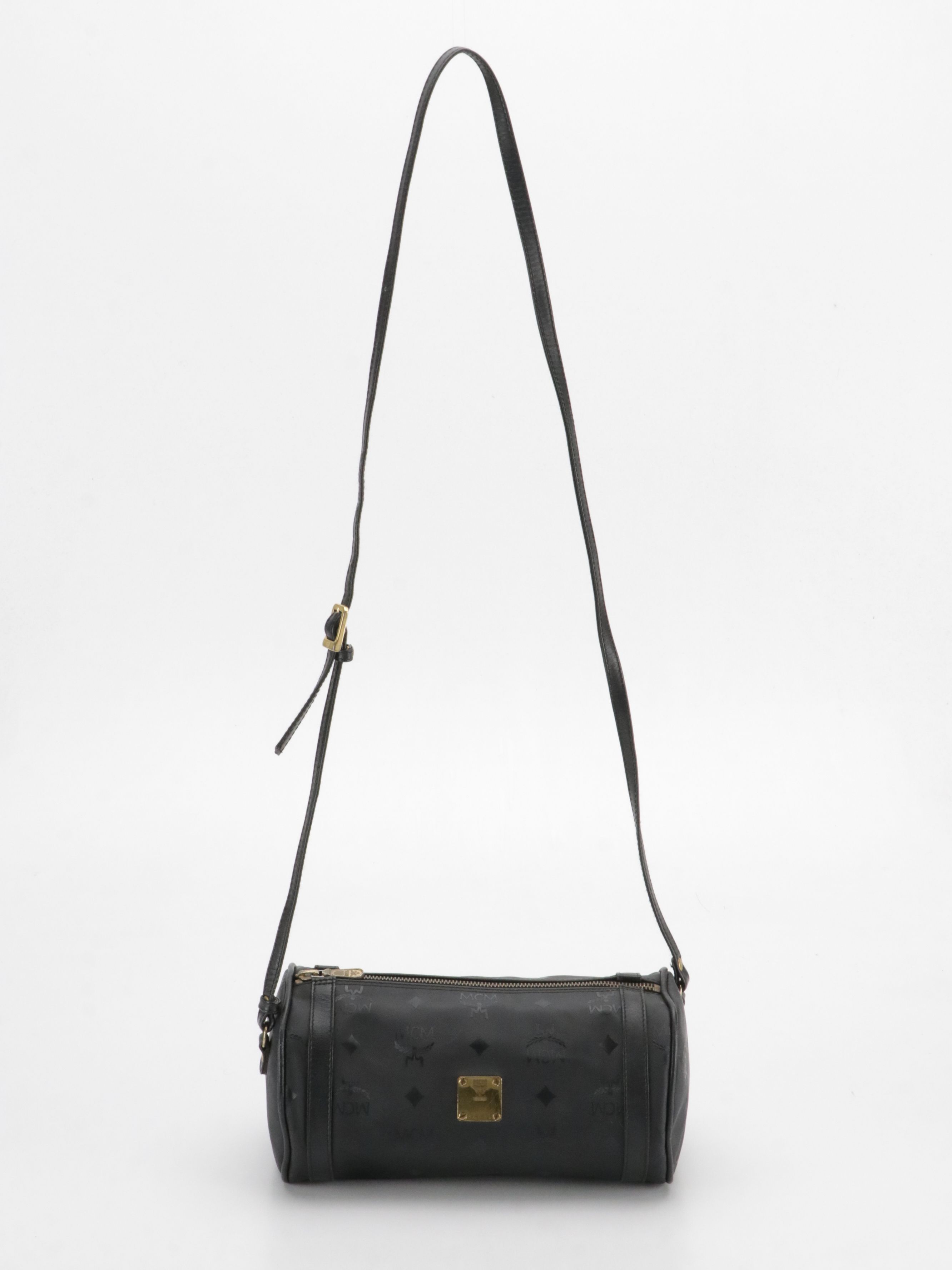 MCM Crossbody Bag in Black Visetos Nylon and Leather