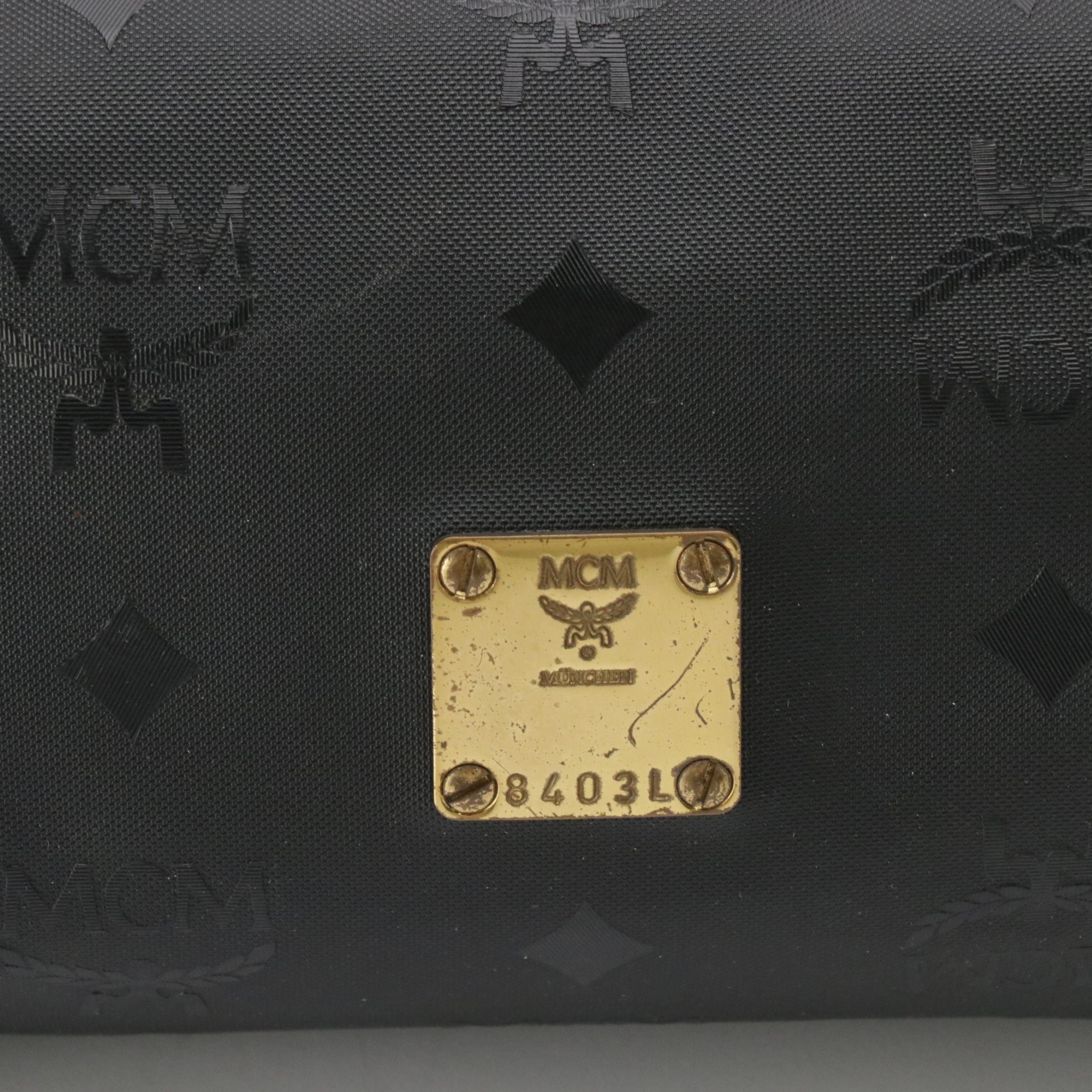 MCM Crossbody Bag in Black Visetos Nylon and Leather