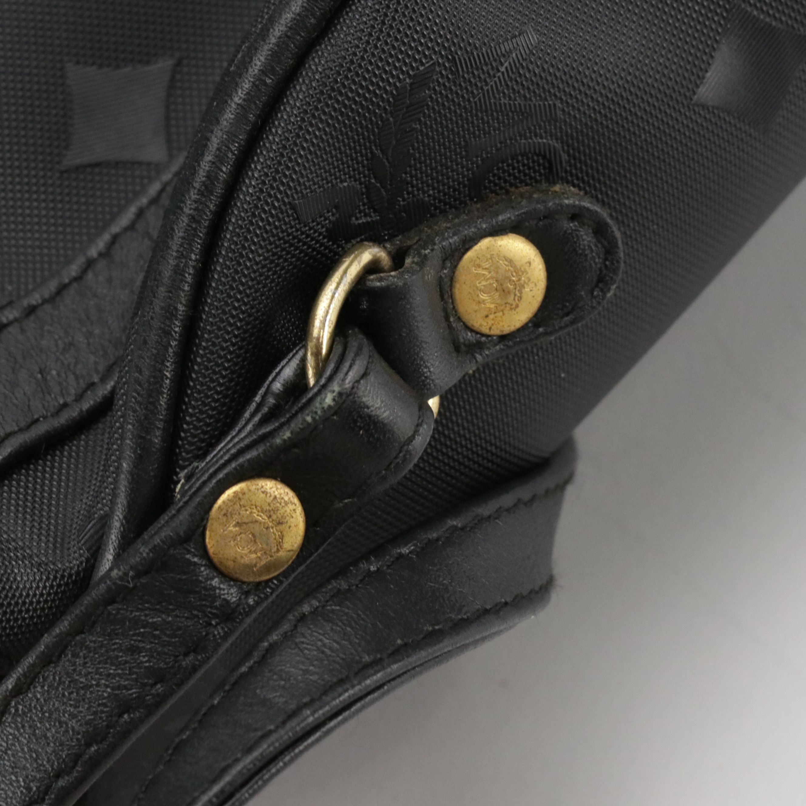 MCM Crossbody Bag in Black Visetos Nylon and Leather