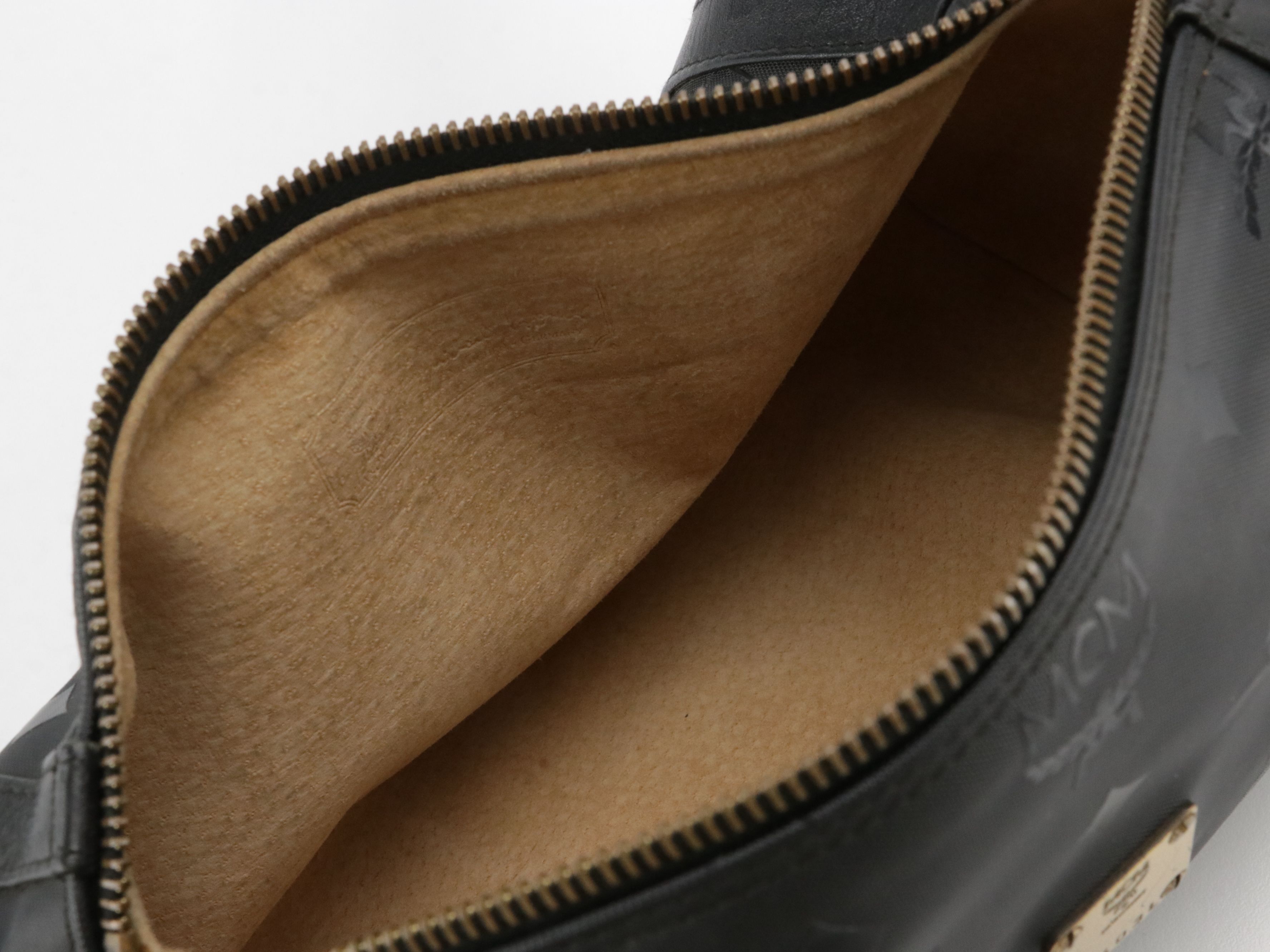 MCM Crossbody Bag in Black Visetos Nylon and Leather