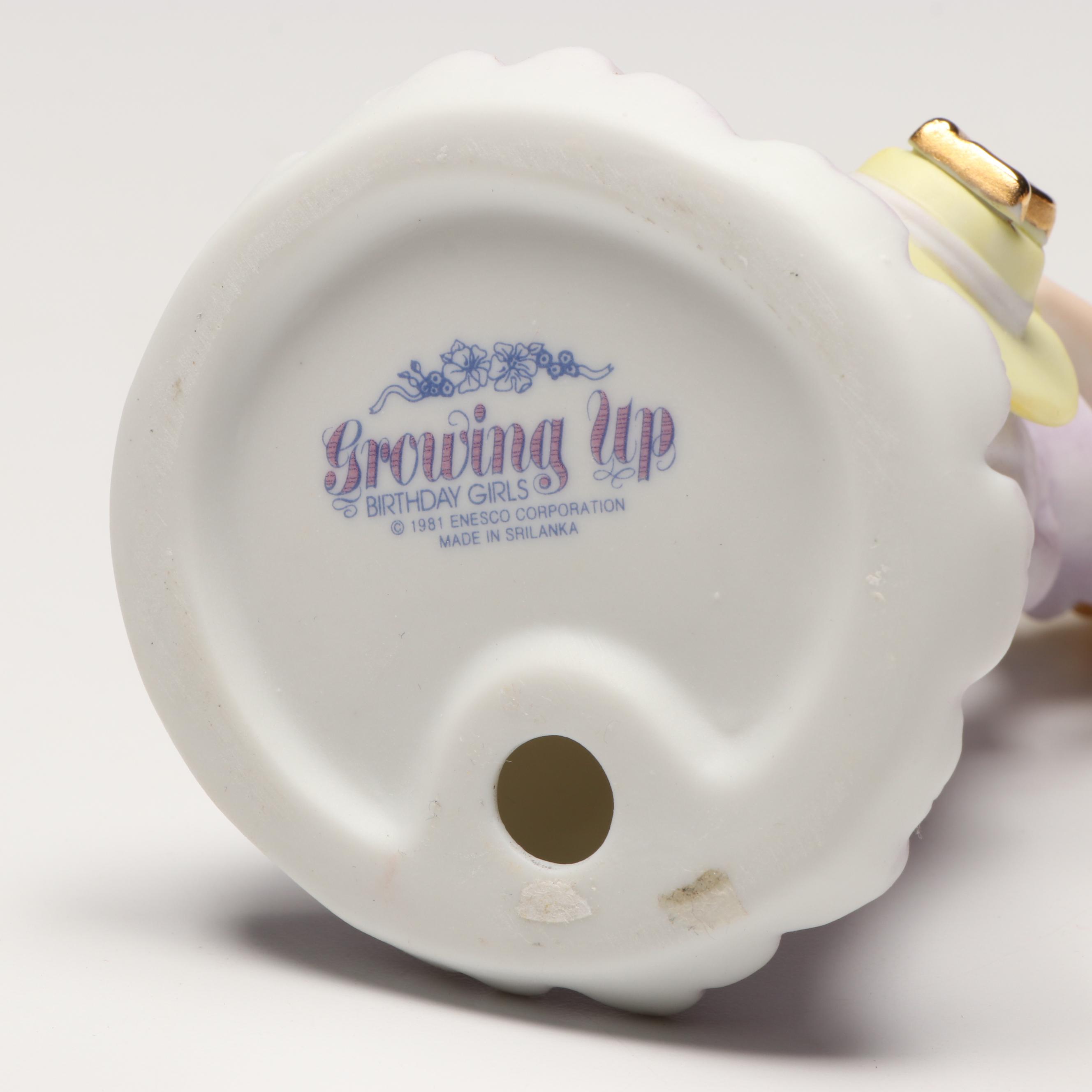 Enesco Porcelain "Growing Up Birthday Girls" and More Figurines