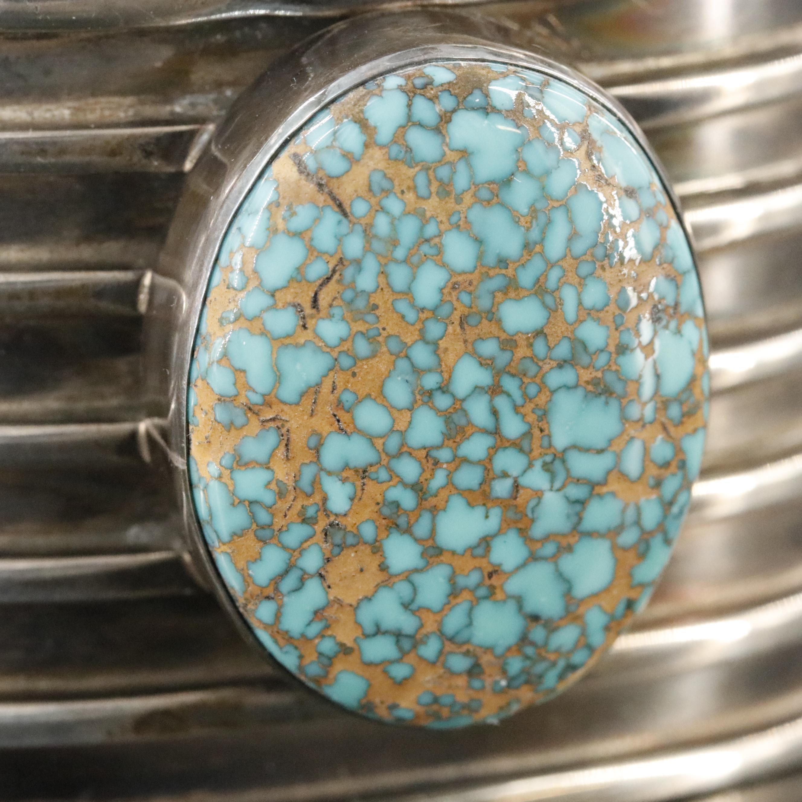 Tony Sanchez Southwestern Sterling Turquoise Cuff Bracelet