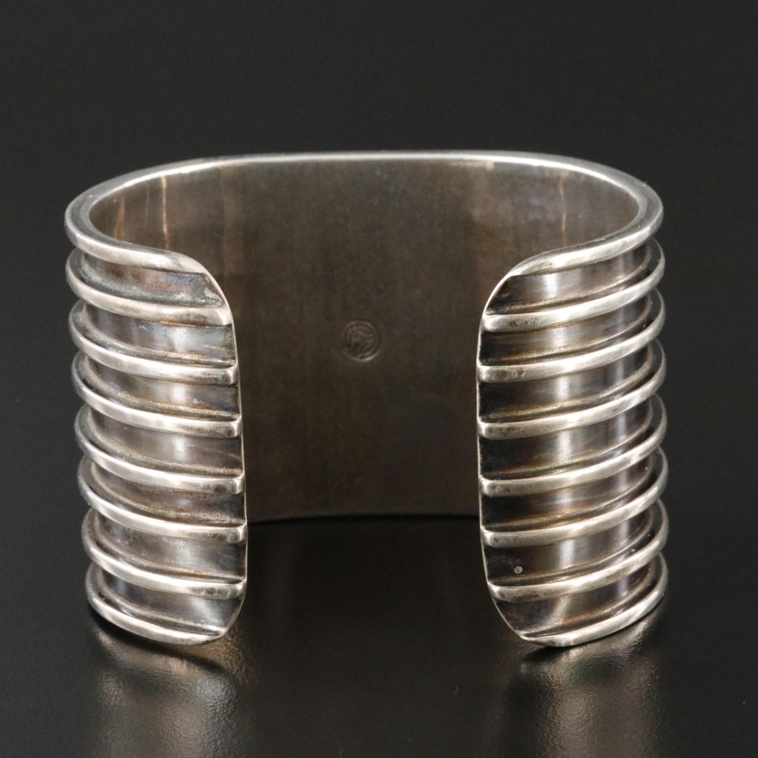 Tony Sanchez Southwestern Sterling Turquoise Cuff Bracelet