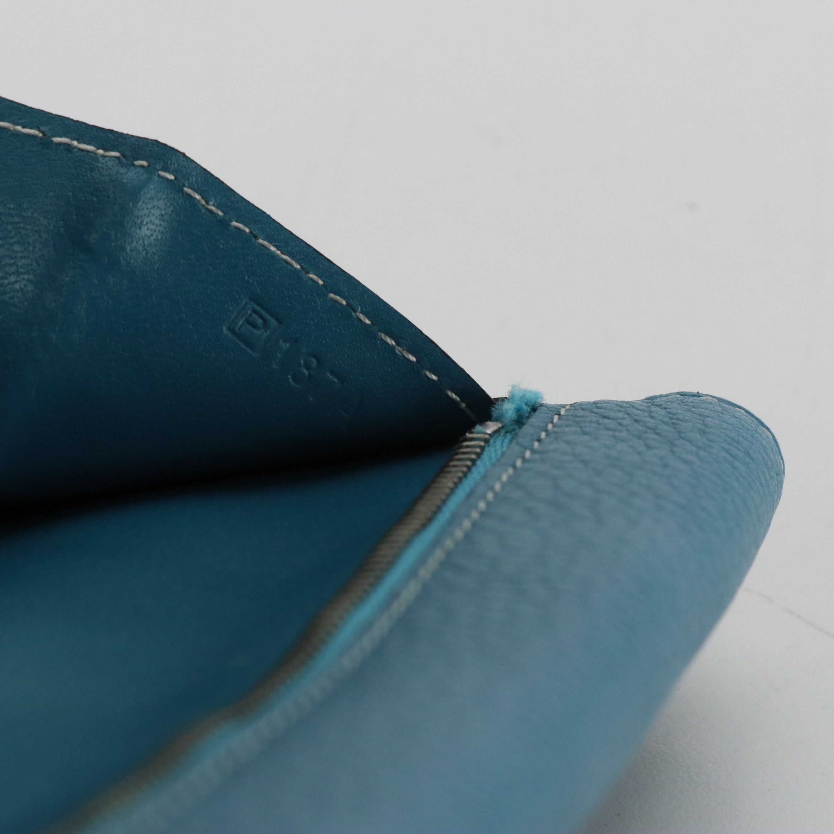 Hermès Dogon Long Wallet in Turquoise Clemence Leather