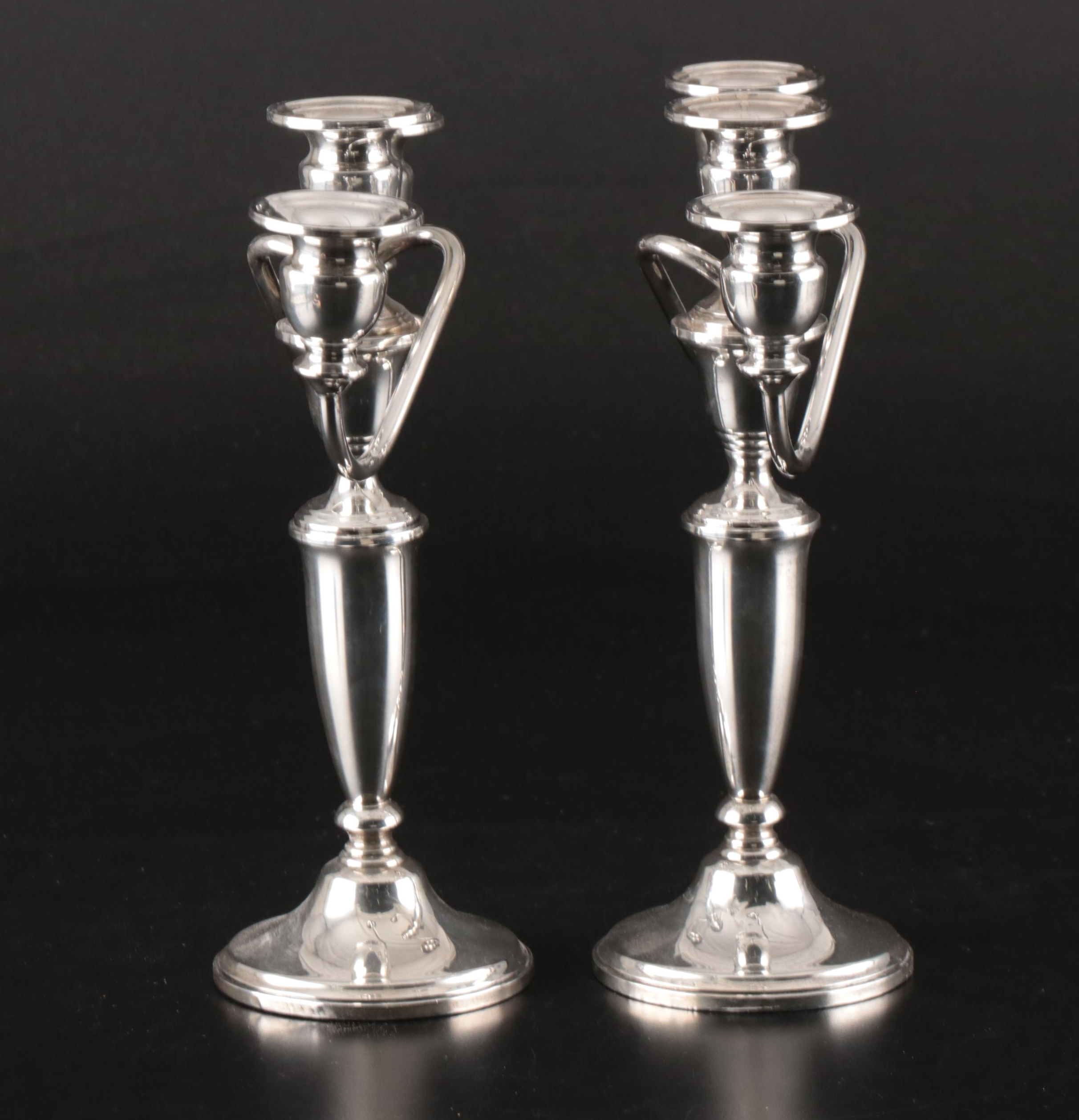 Mueck Carey Co. Sterling Silver Weighted Candelabra, Mid-20th Century