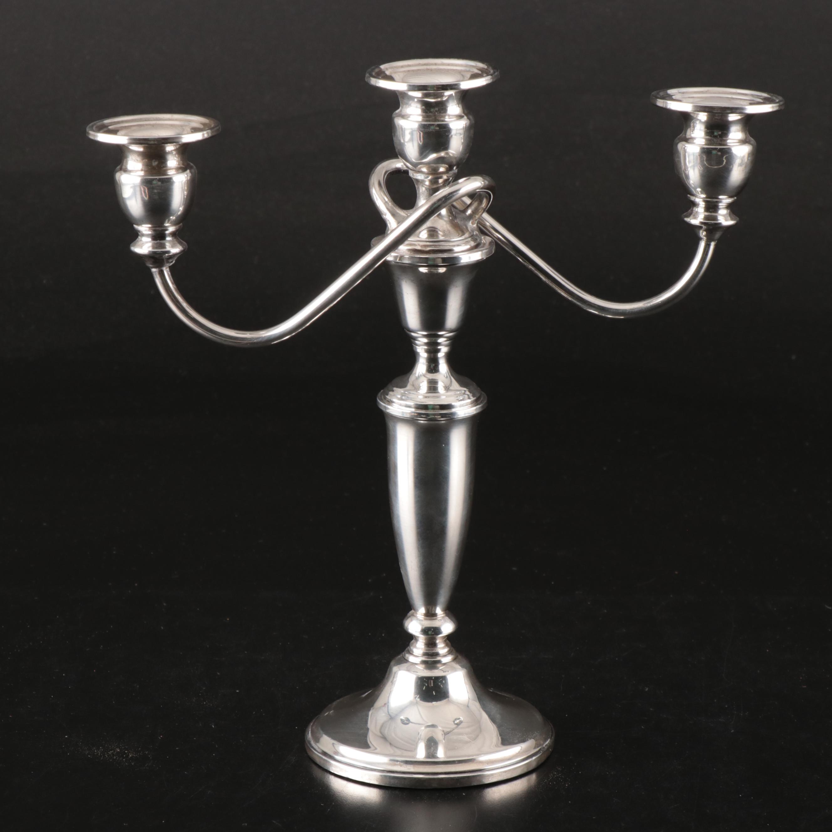 Mueck Carey Co. Sterling Silver Weighted Candelabra, Mid-20th Century