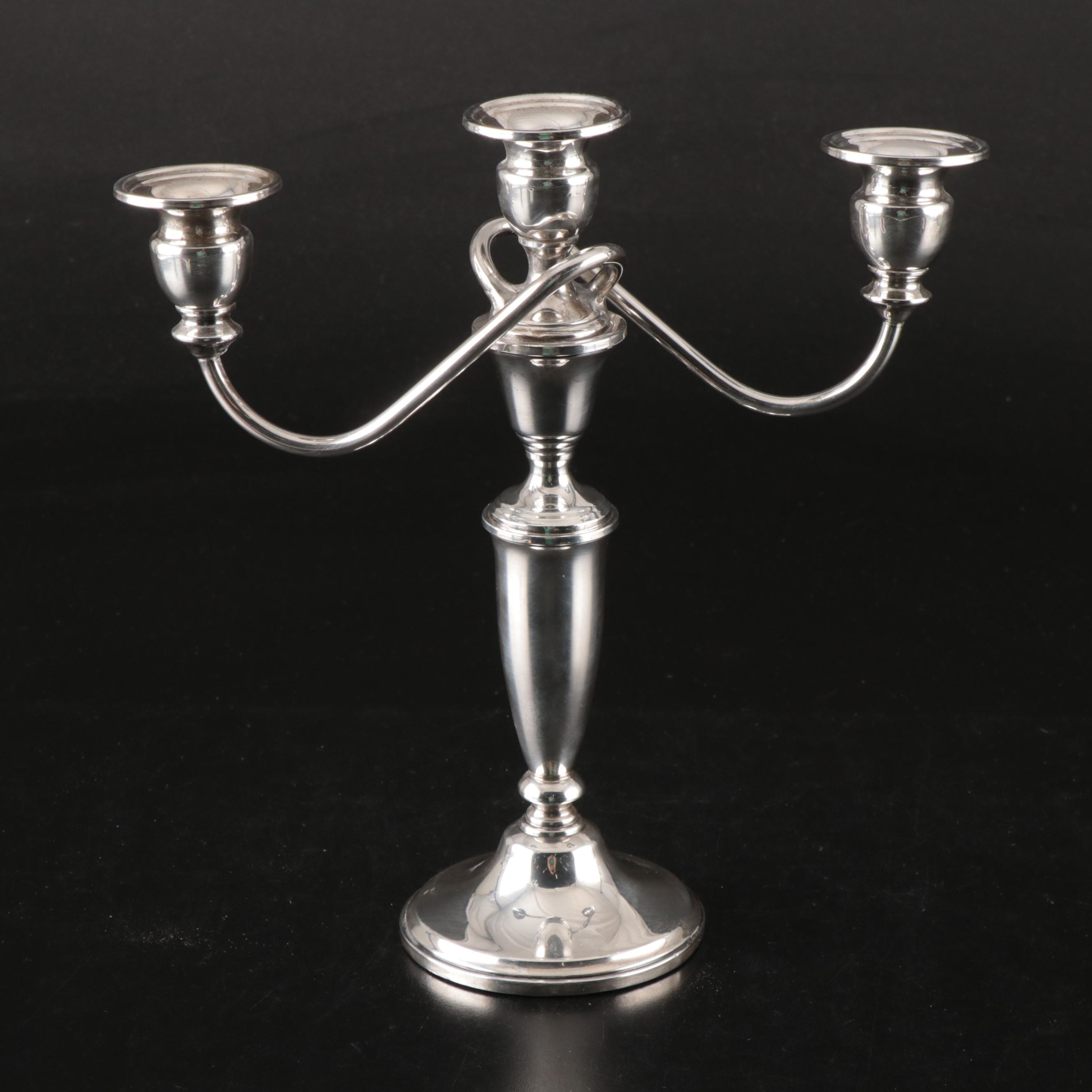 Mueck Carey Co. Sterling Silver Weighted Candelabra, Mid-20th Century