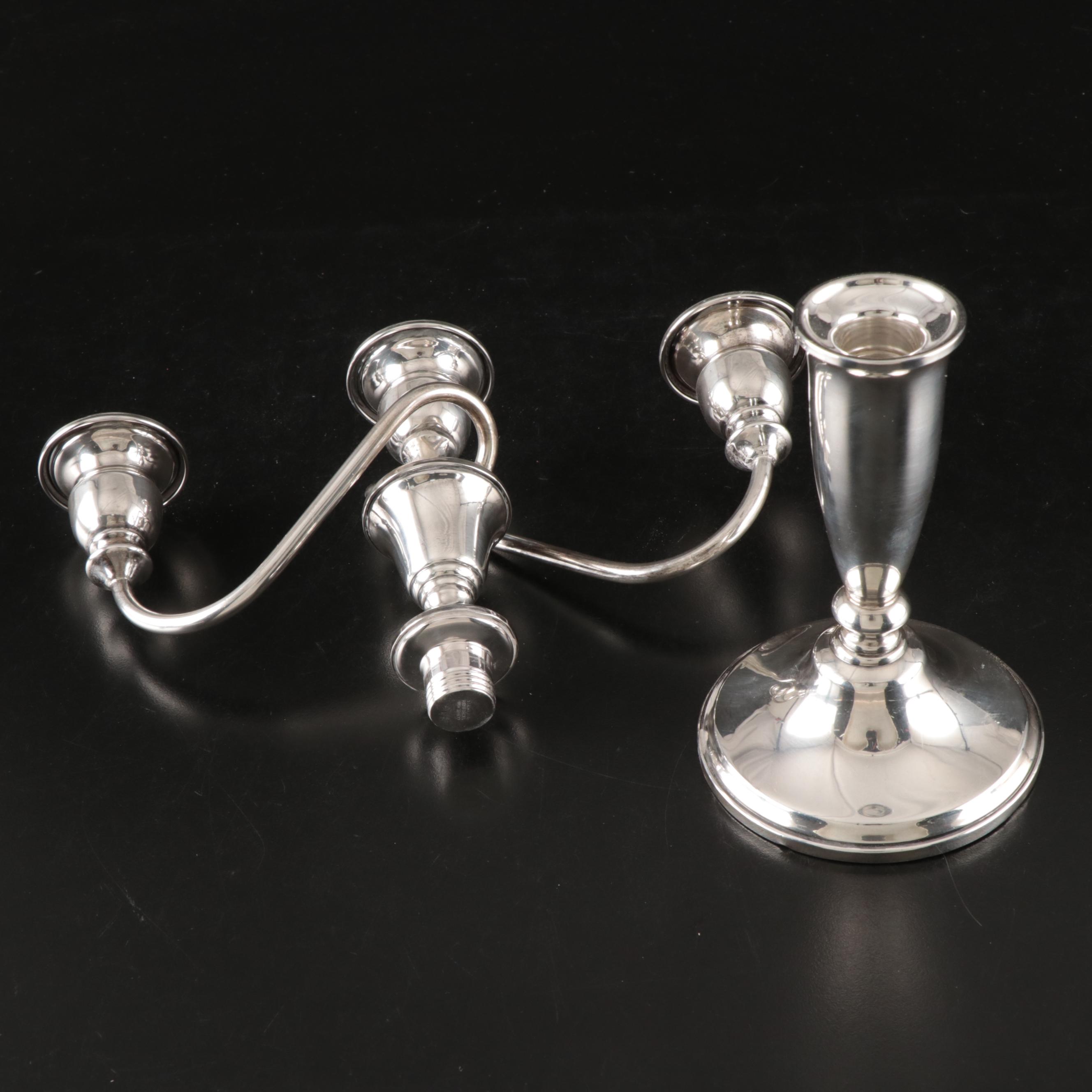 Mueck Carey Co. Sterling Silver Weighted Candelabra, Mid-20th Century