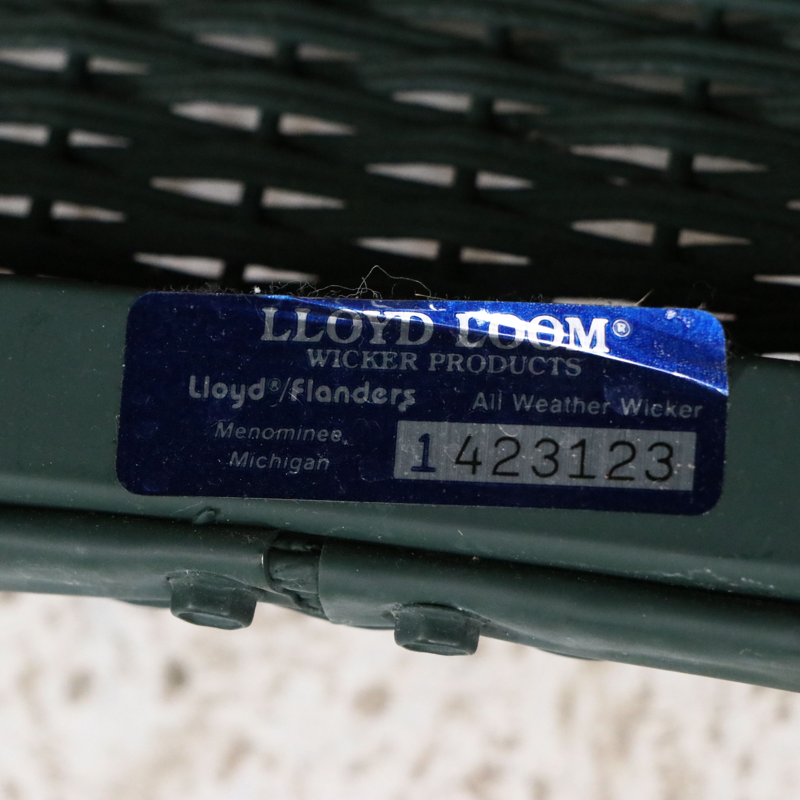 Hunter Green Wicker Patio Set with Loveseat, Armchair, Ottoman and Side Table