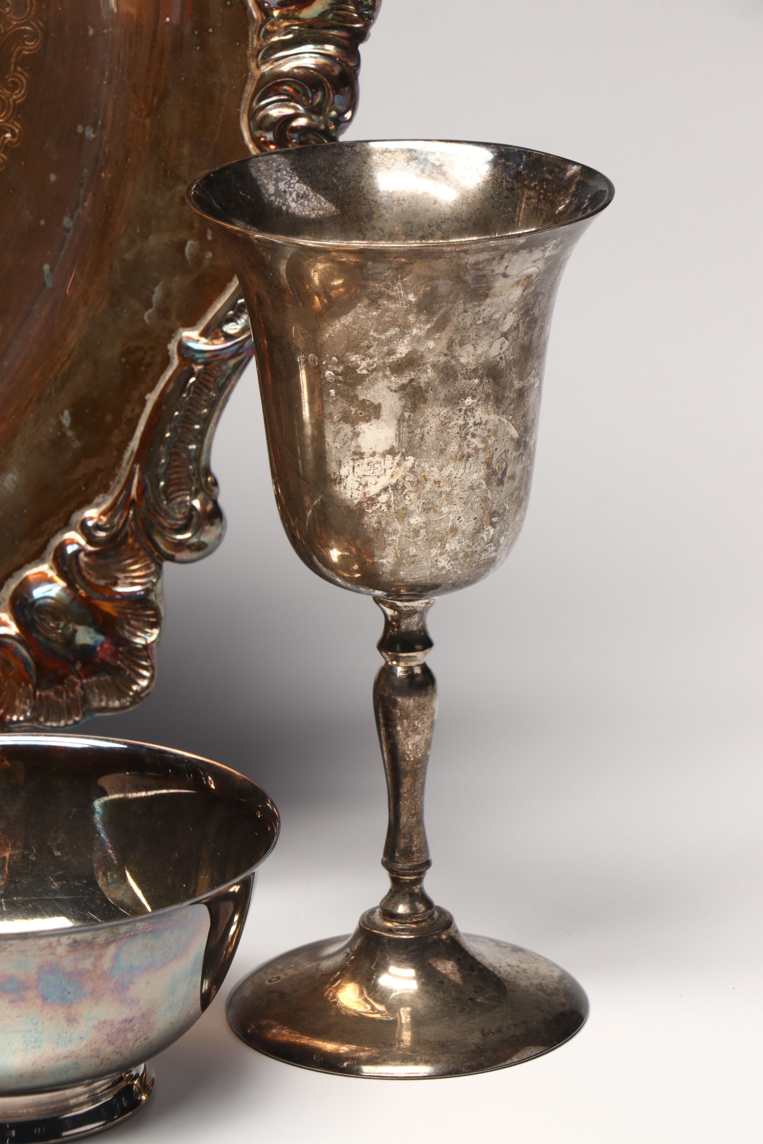 Web Sterling Silver Baby Cup with Other American Silver Plate Serveware