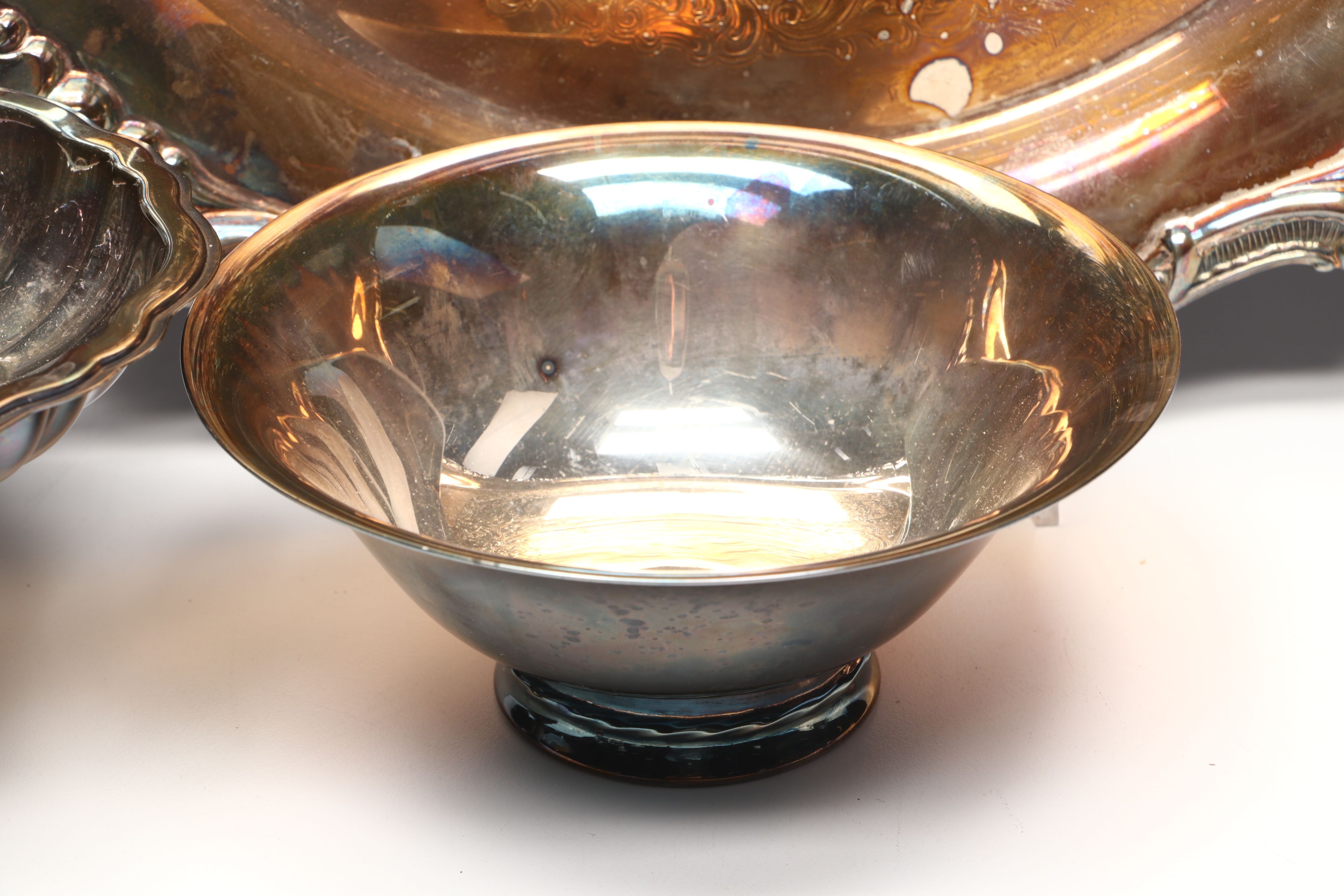 Web Sterling Silver Baby Cup with Other American Silver Plate Serveware